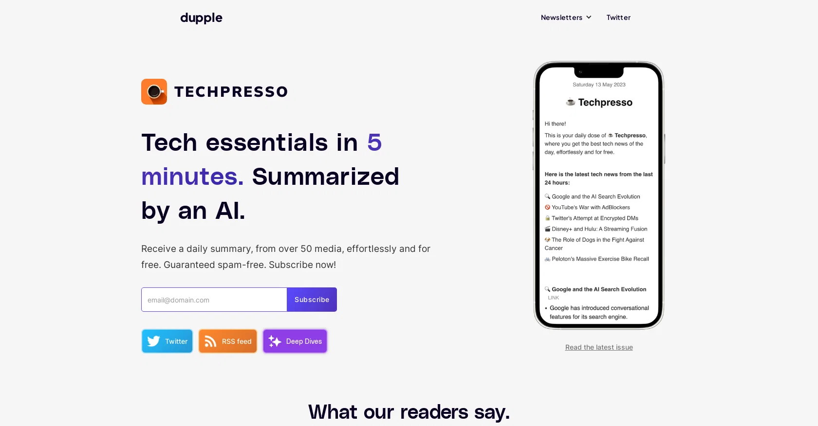 Techpresso screenshot