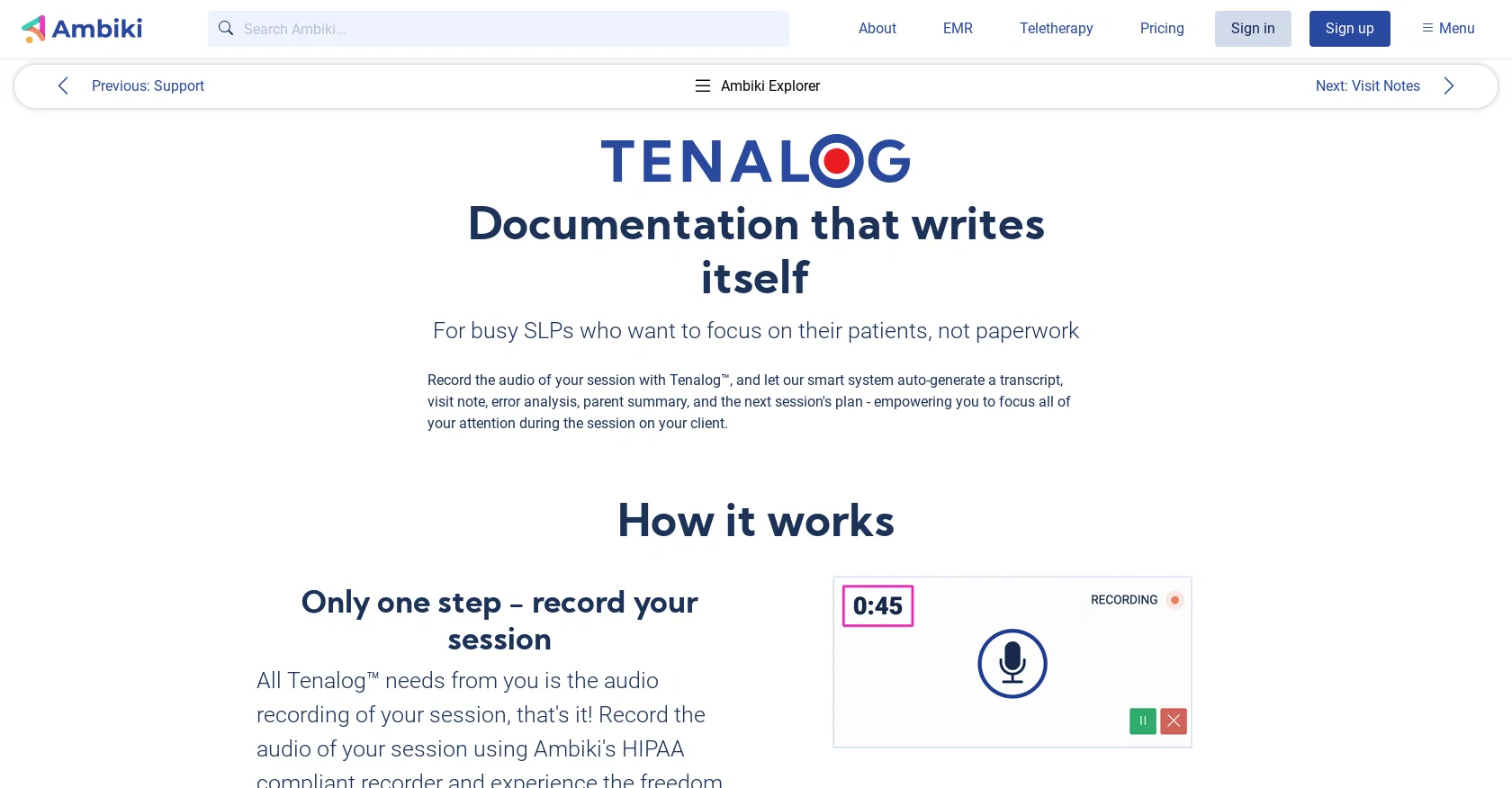 Tenalog screenshot