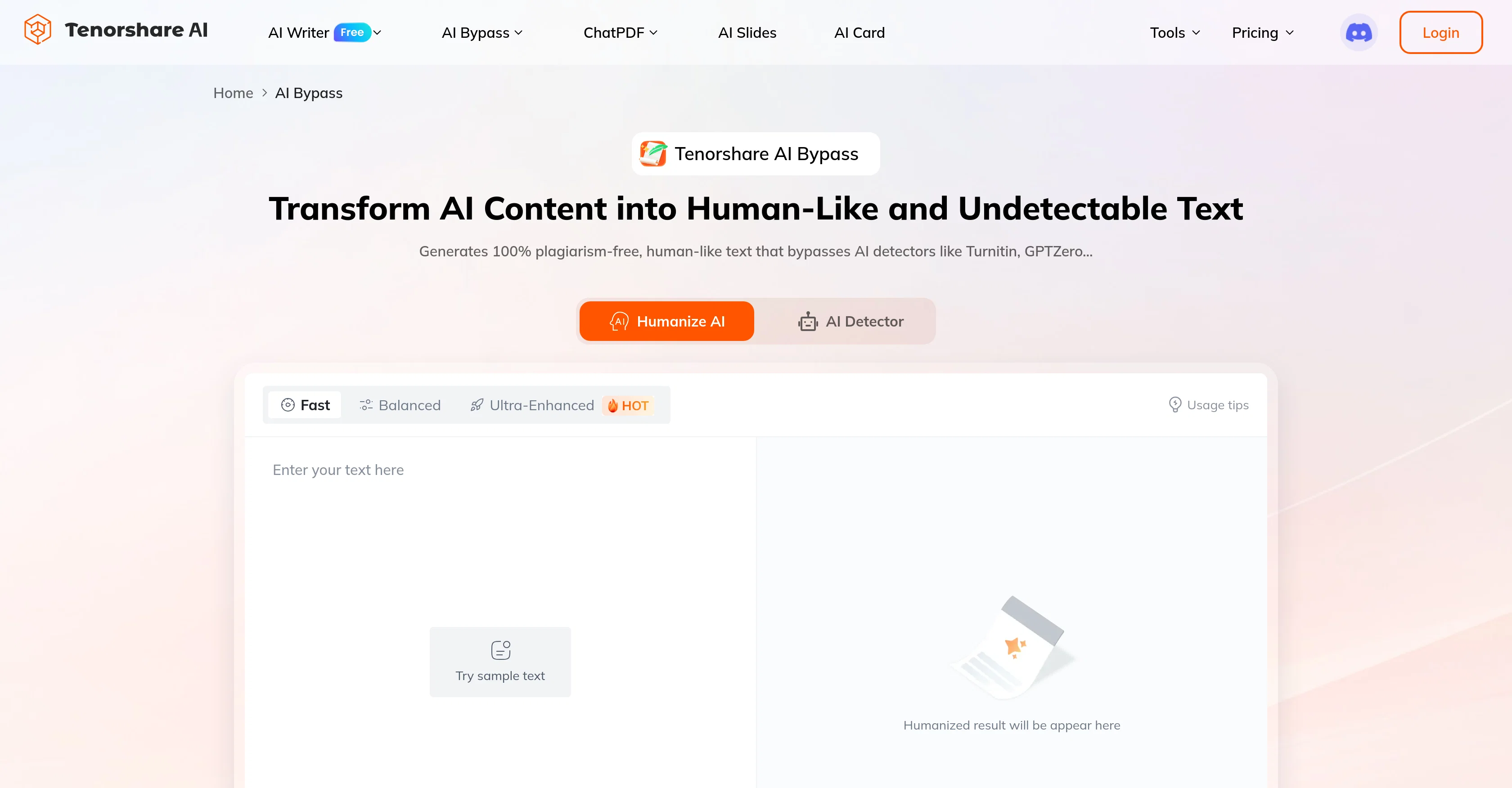 Tenorshare AI Bypass screenshot