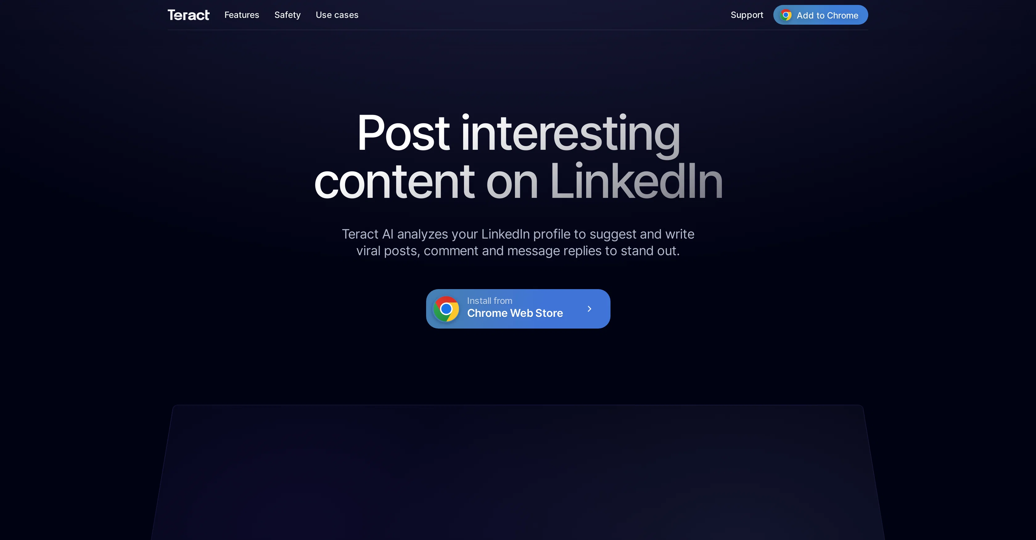 Teract LinkedIn AI Extension screenshot