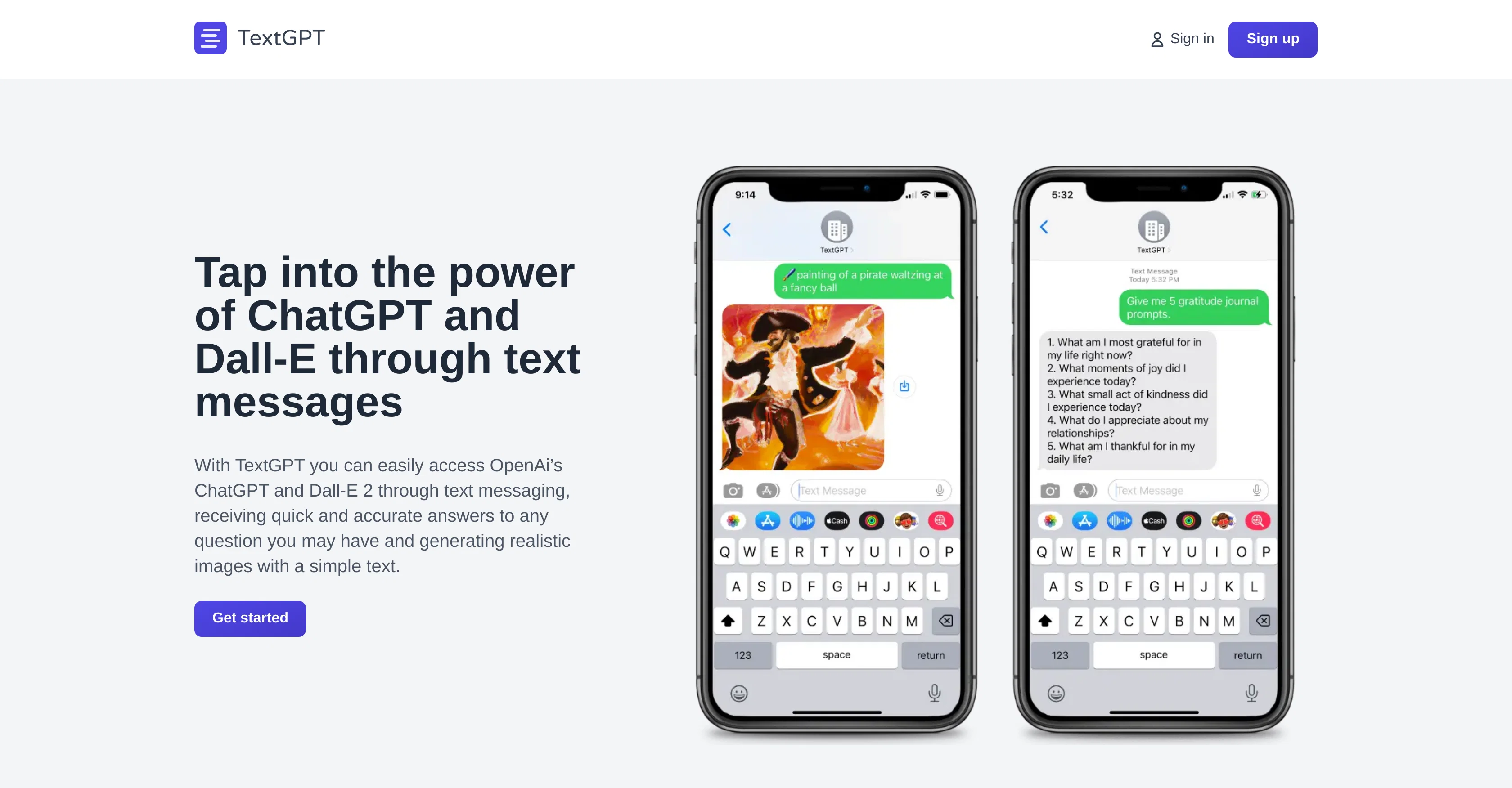 Text GPT screenshot