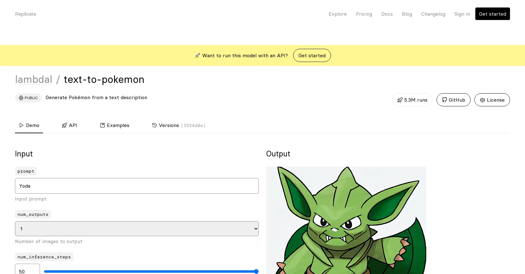 Text-to-pokemon screenshot