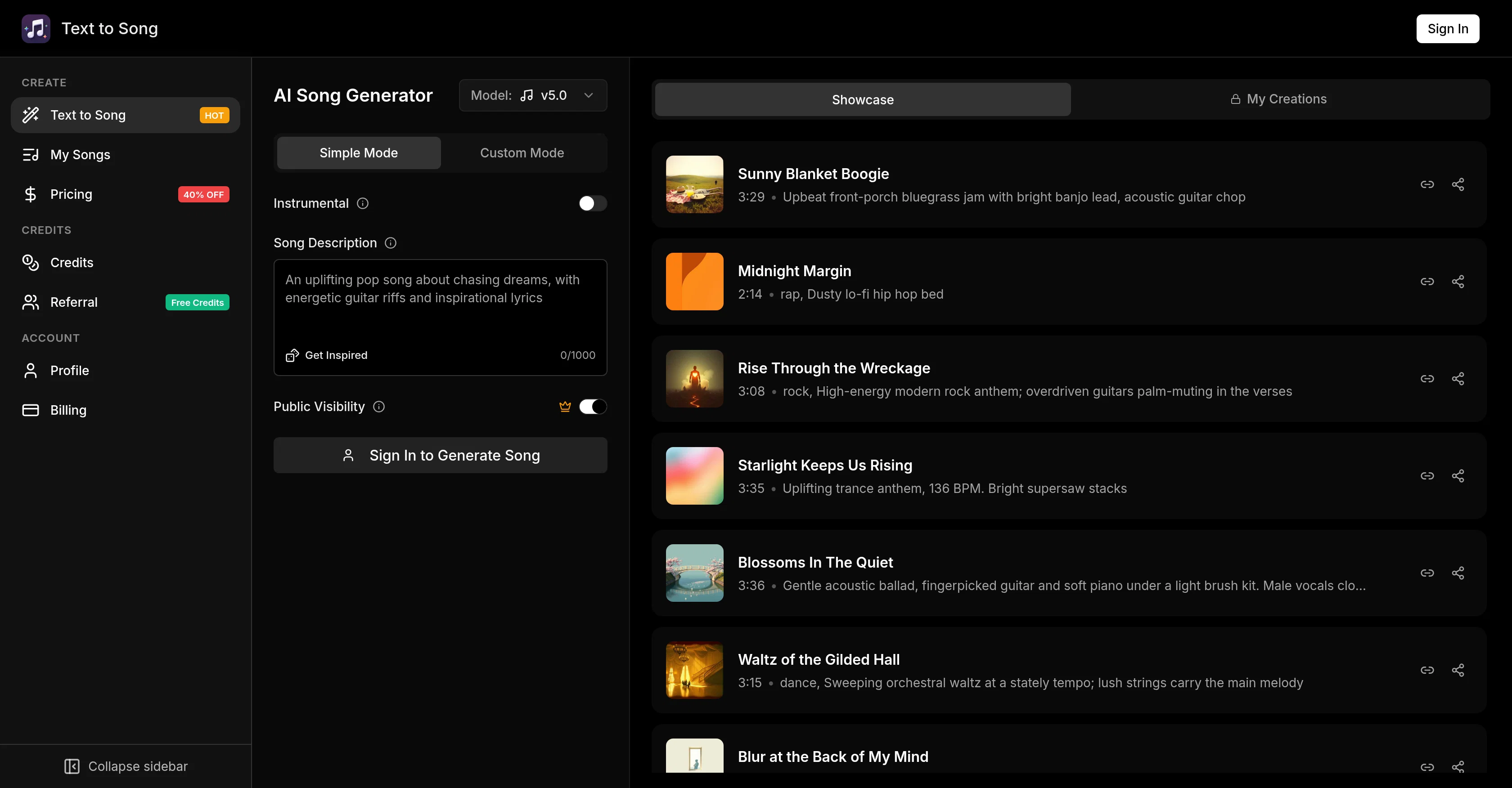 Text to Song AIv2.0.0 screenshot