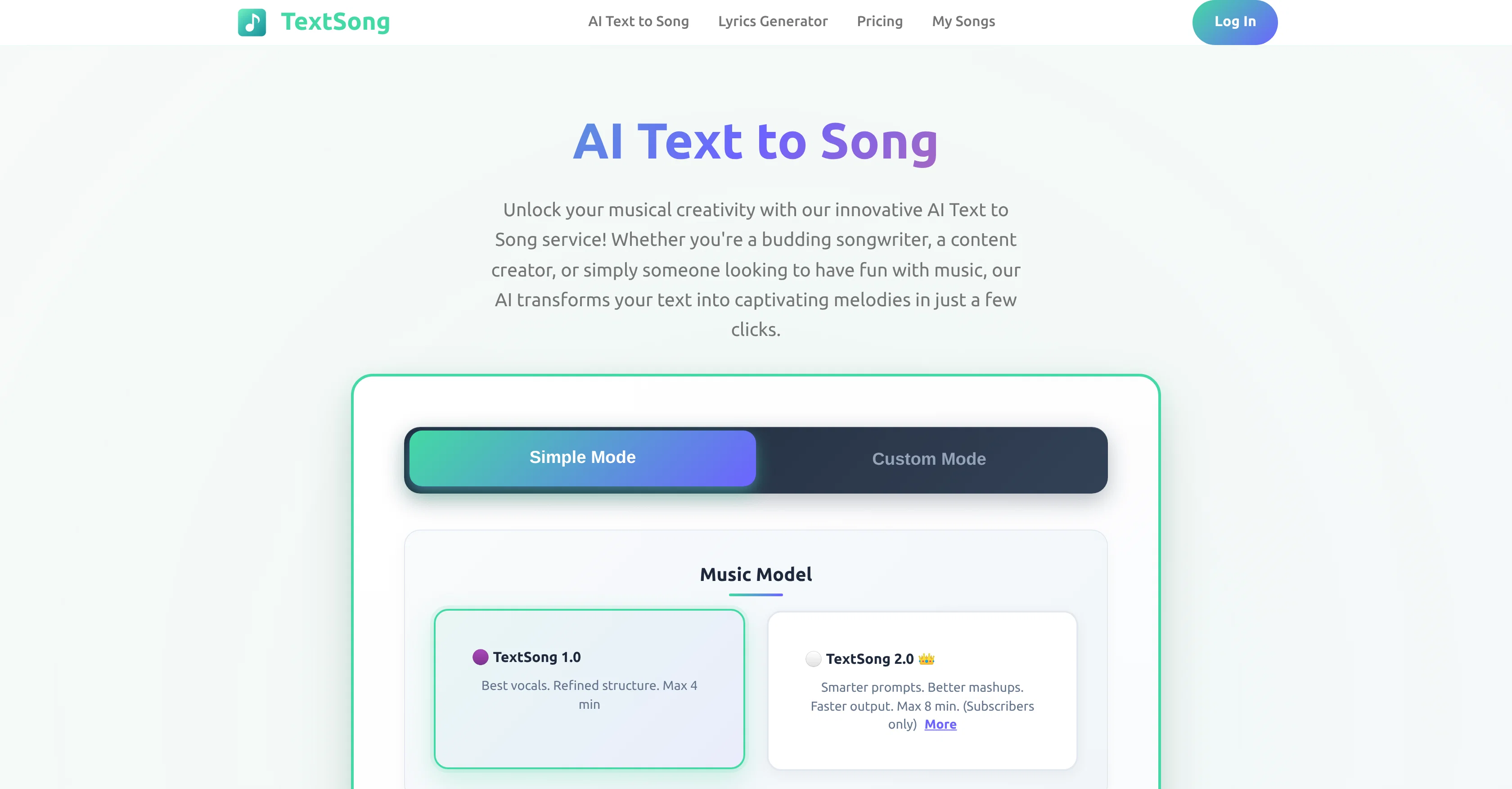 TextSong.net screenshot