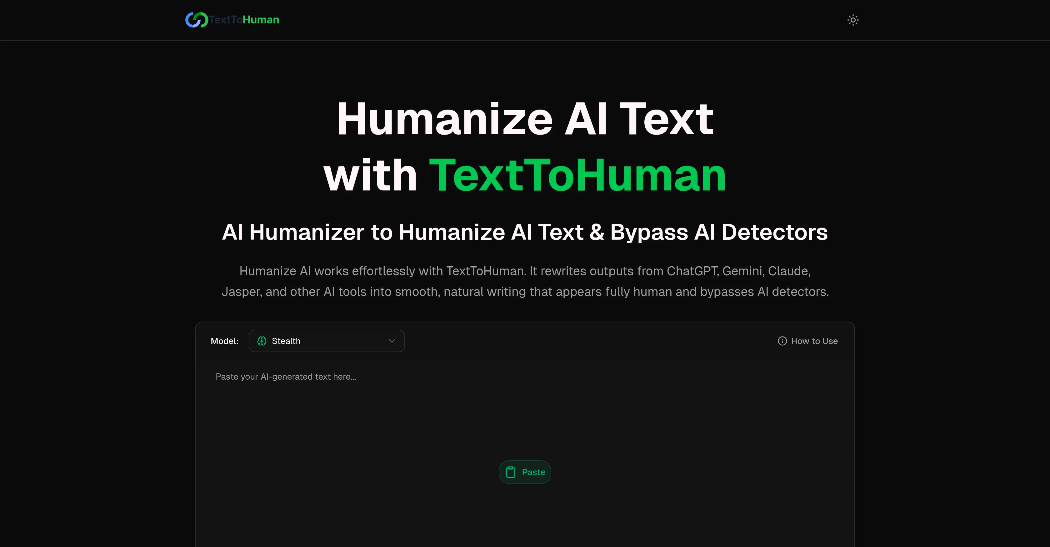 TextToHuman.com screenshot