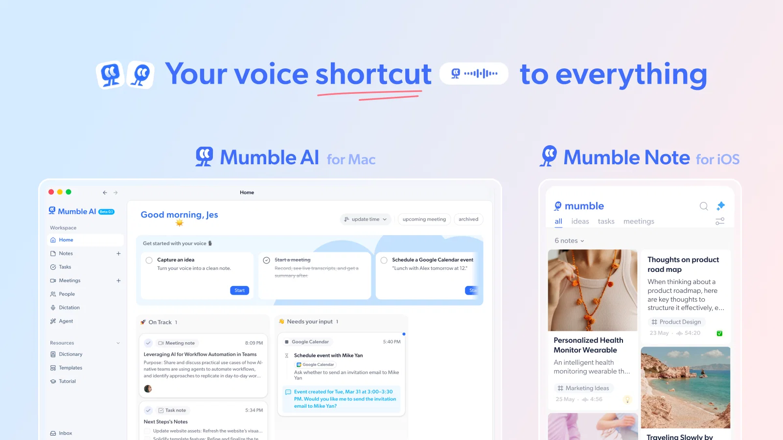 Mumble AI: Voice-first workspace for Mac & iOS1.0 screenshot