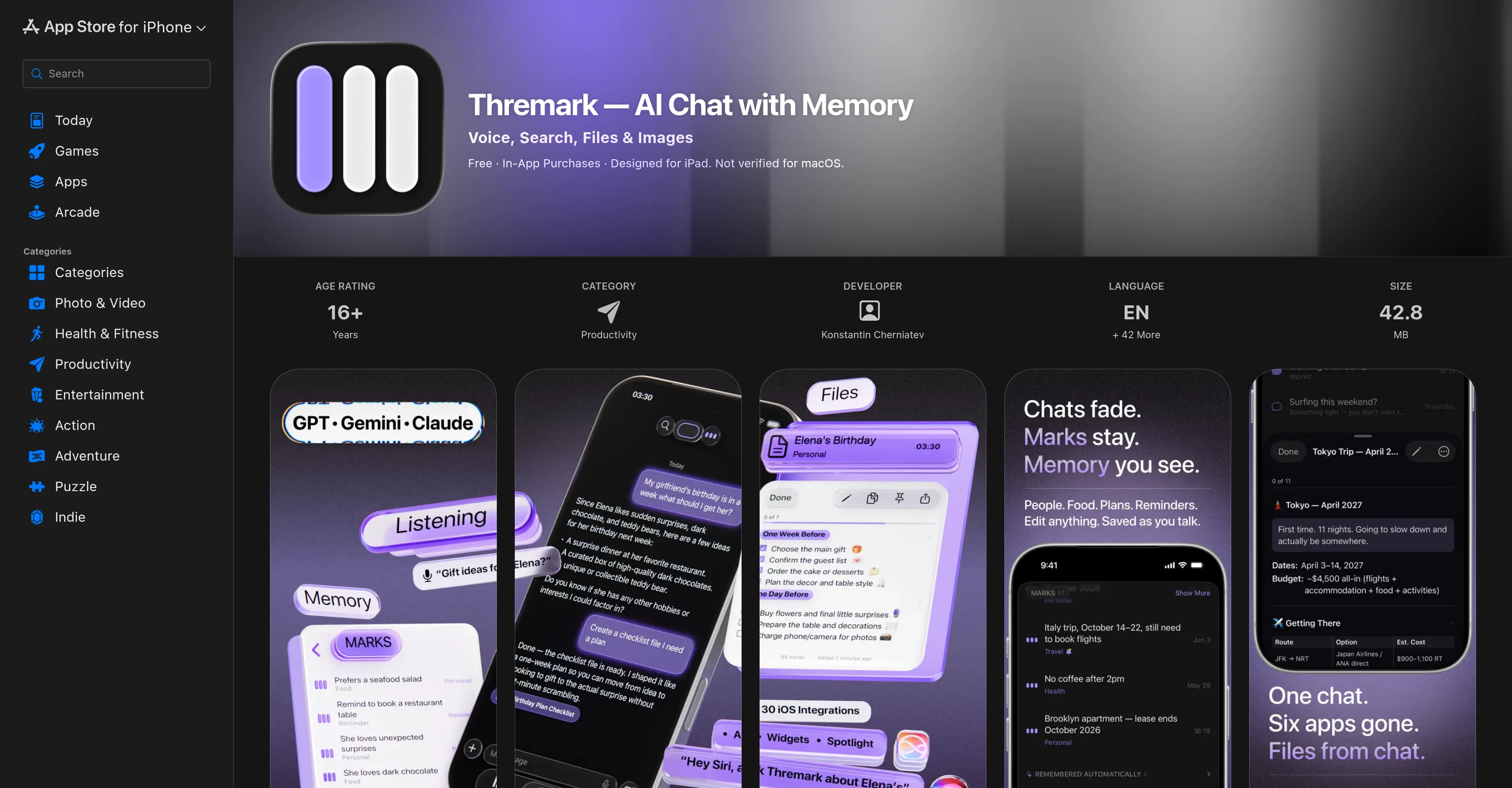 Thremark screenshot