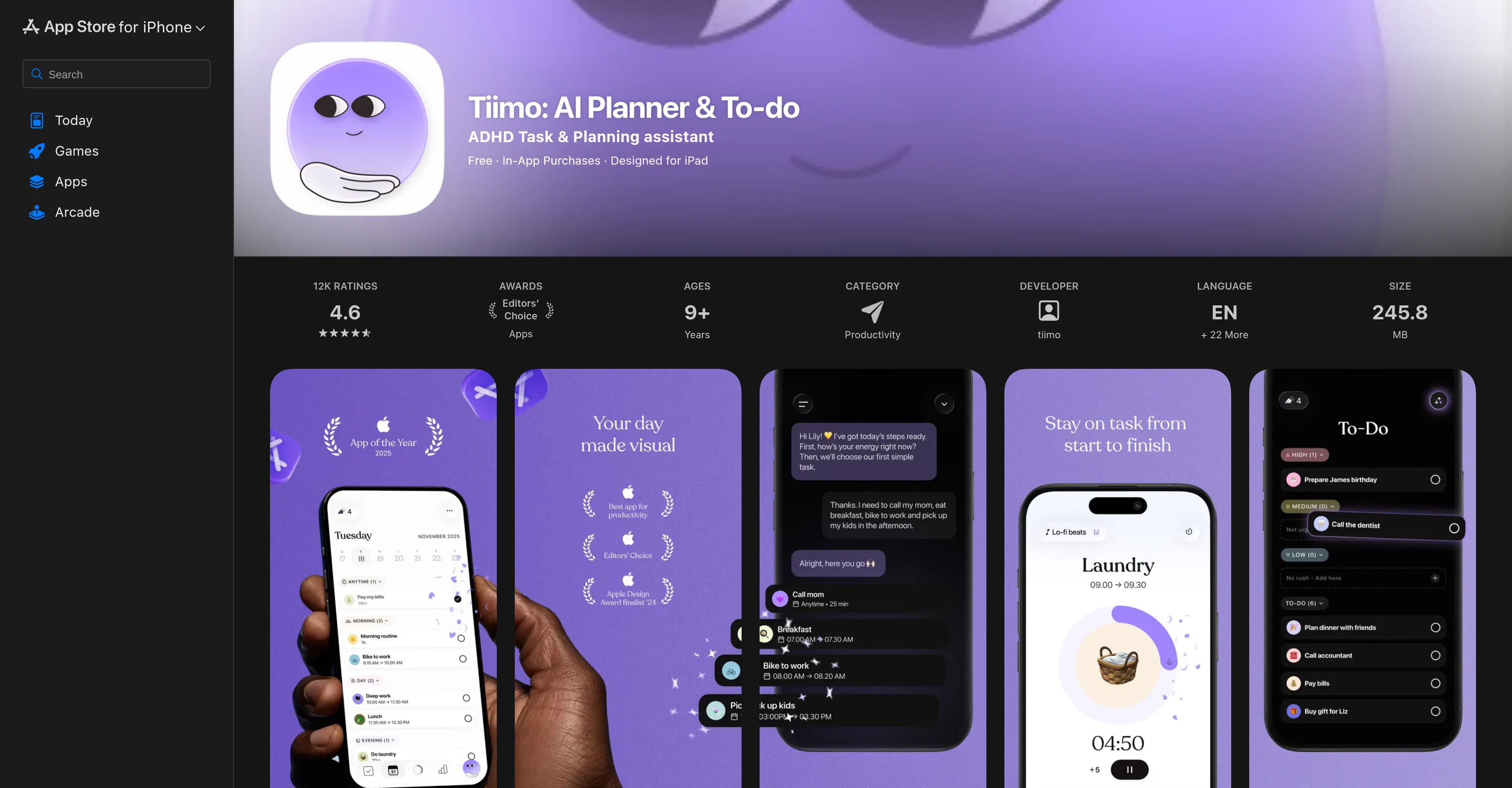 Tiimo: AI Planner & To-do screenshot