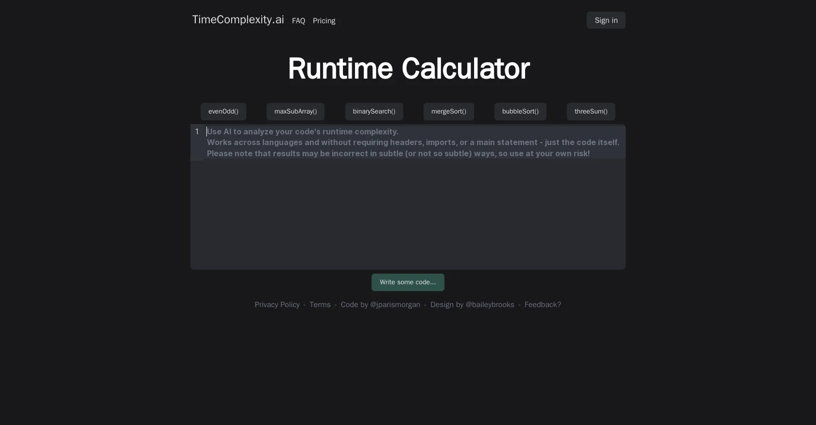 Timecomplexity screenshot