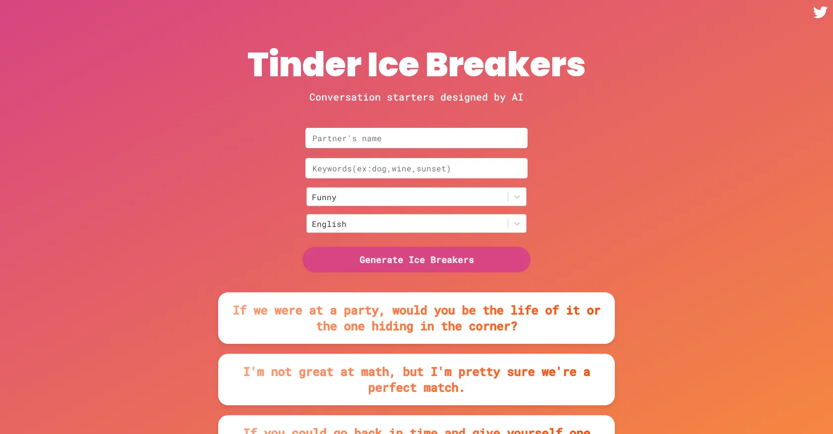 Tinder Ice Breakers screenshot