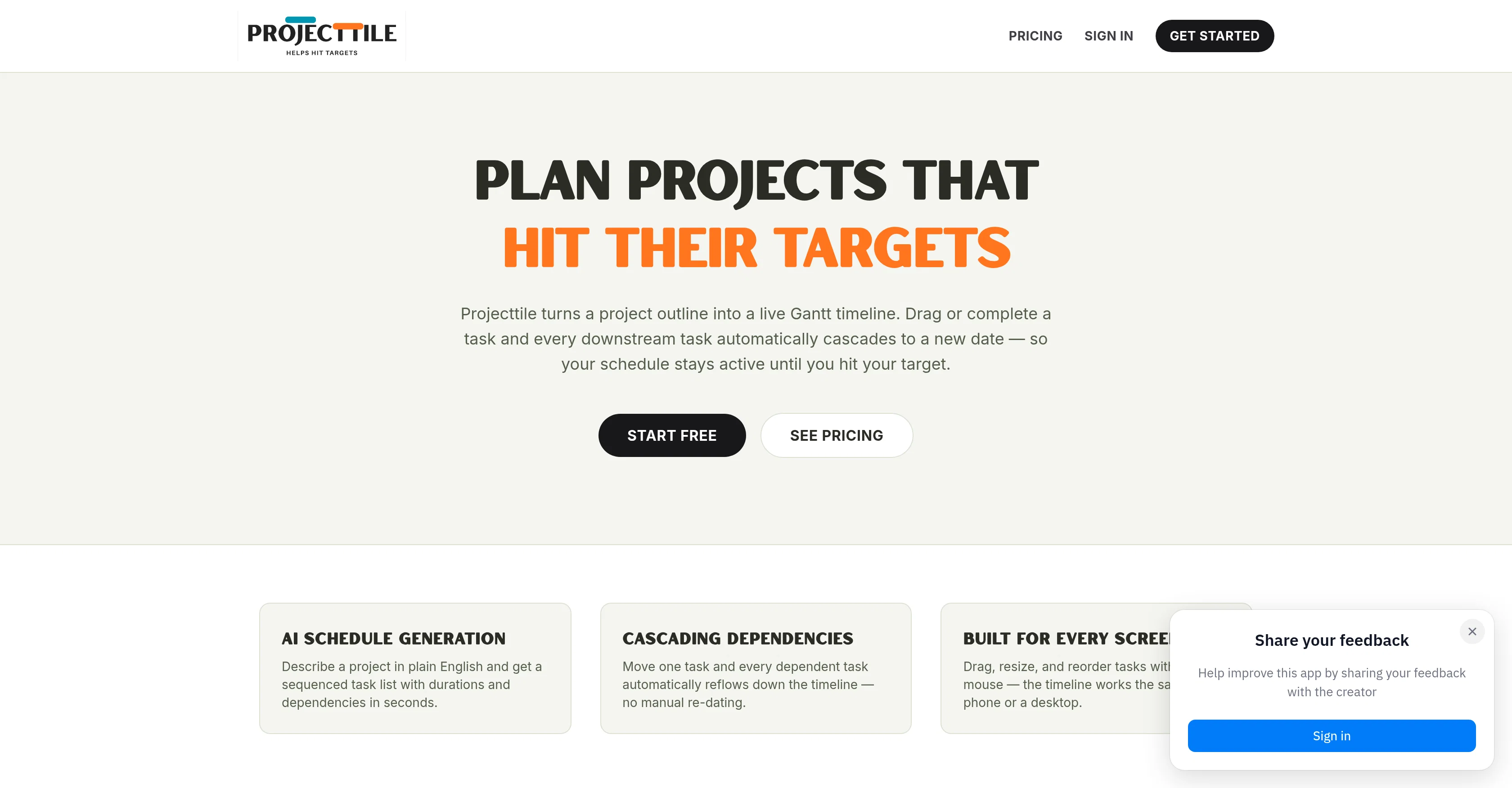 Projecttile screenshot