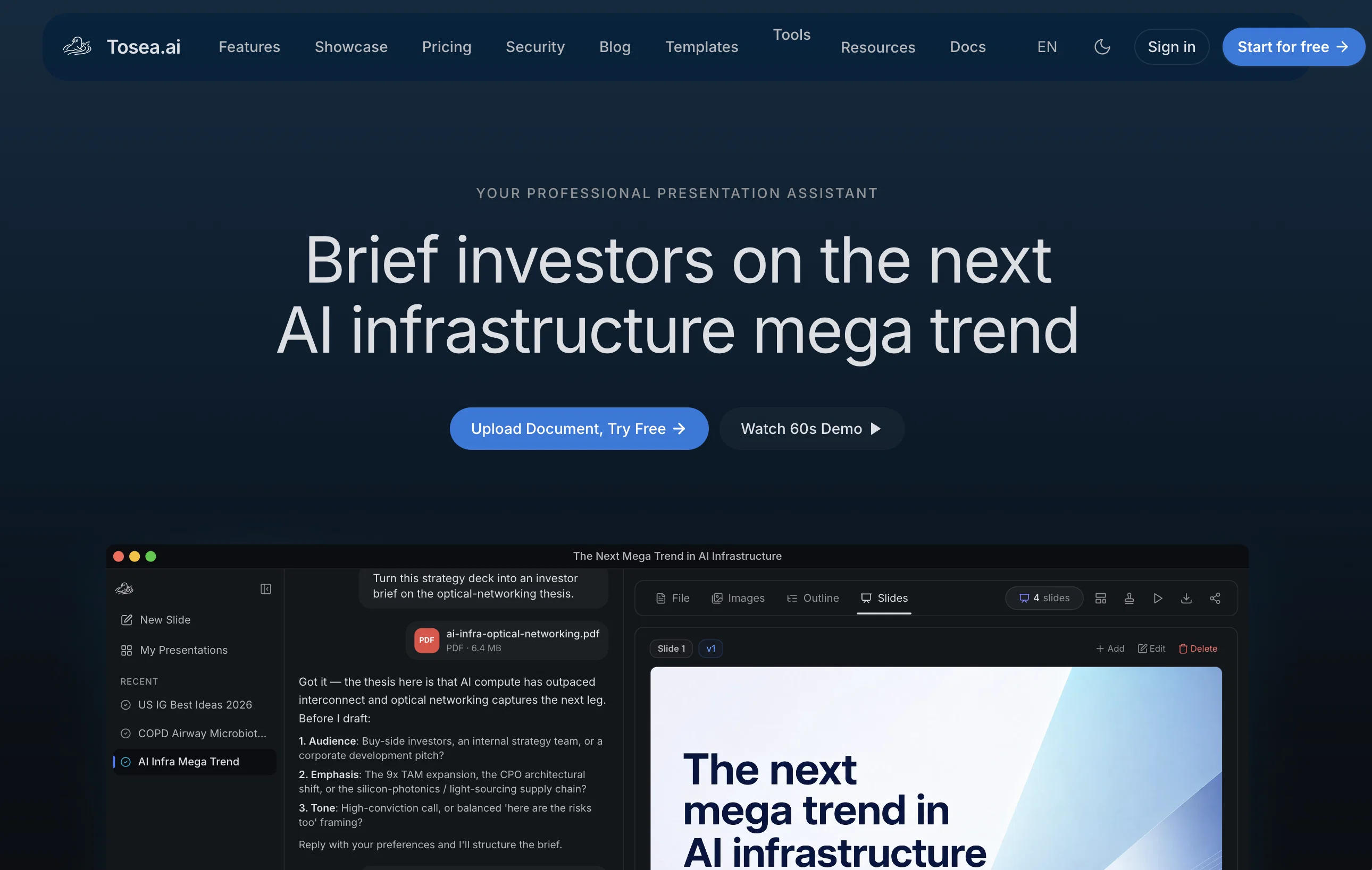 Tosea.ai screenshot