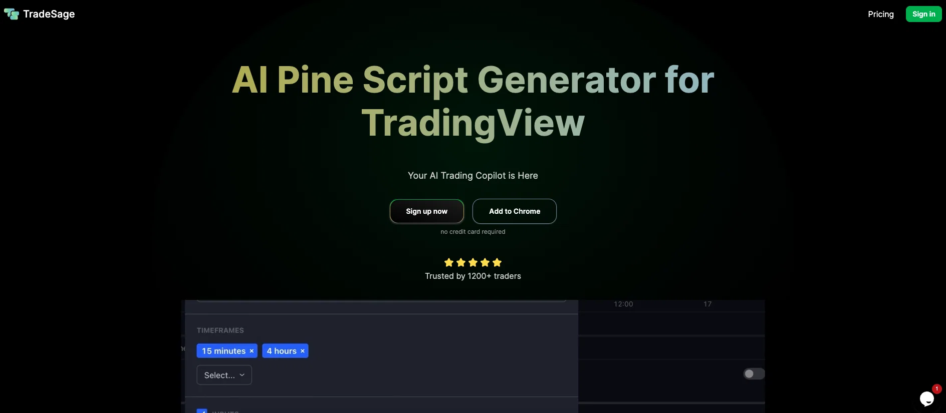 TradeSage - Pine Script Generator screenshot