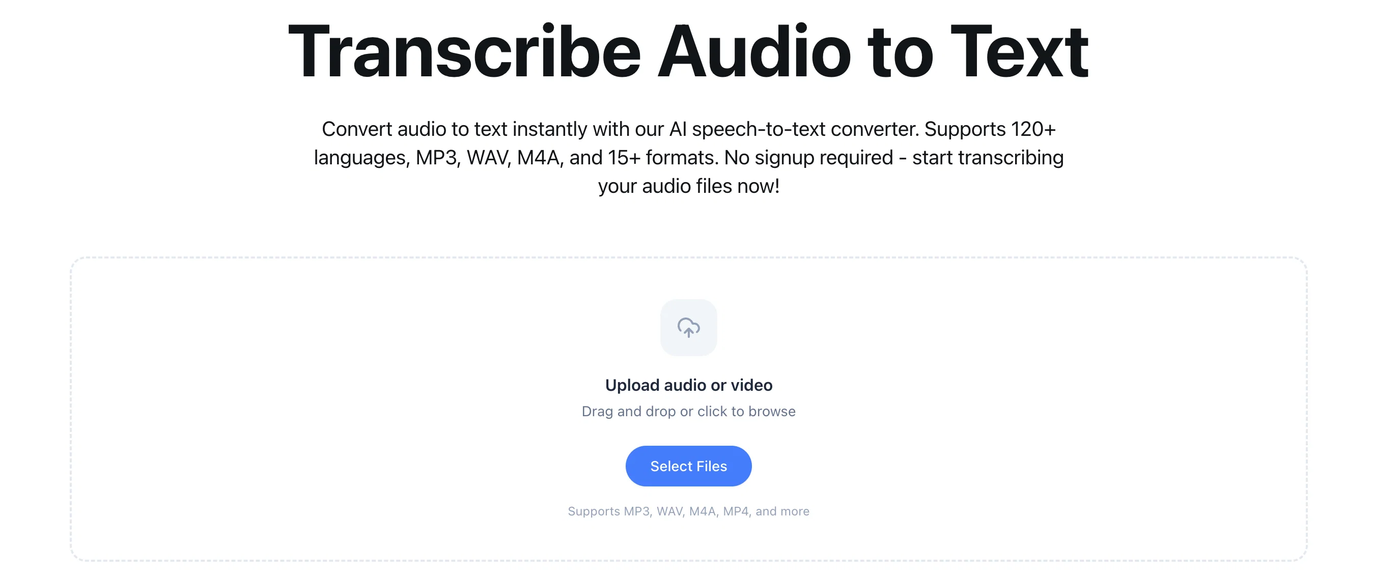 Transcribe to Text screenshot