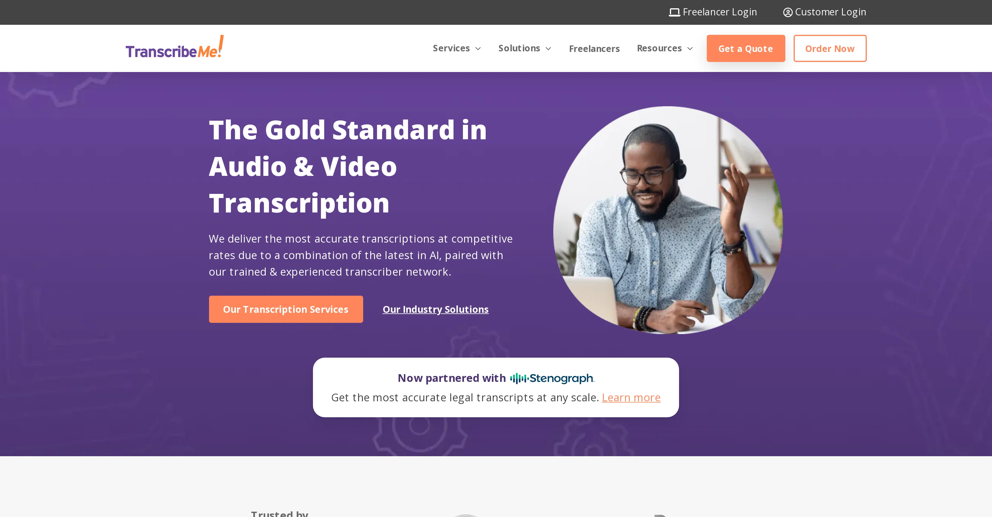 TranscribeMe.com screenshot