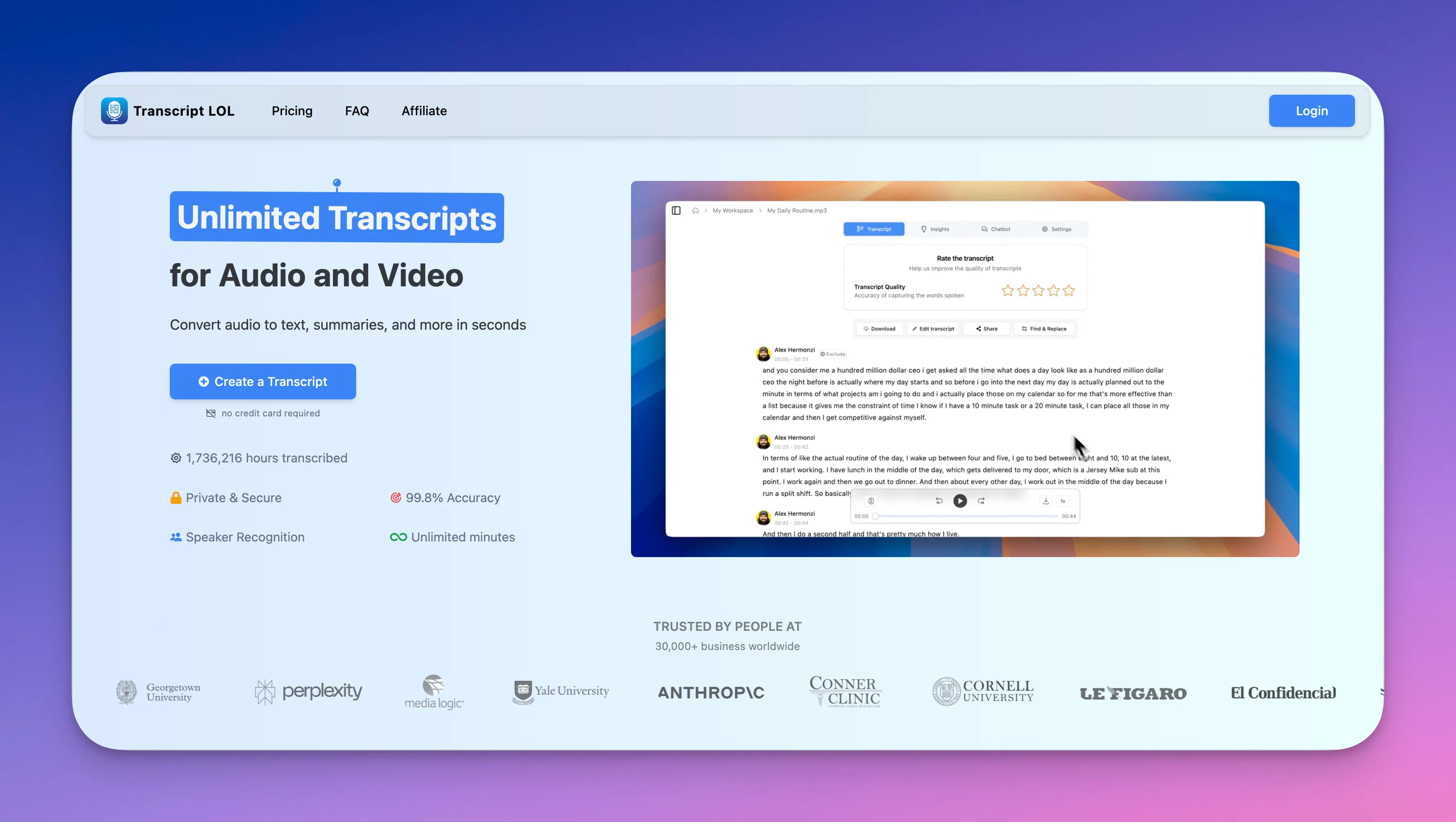 Transcript LOLv3.1 screenshot