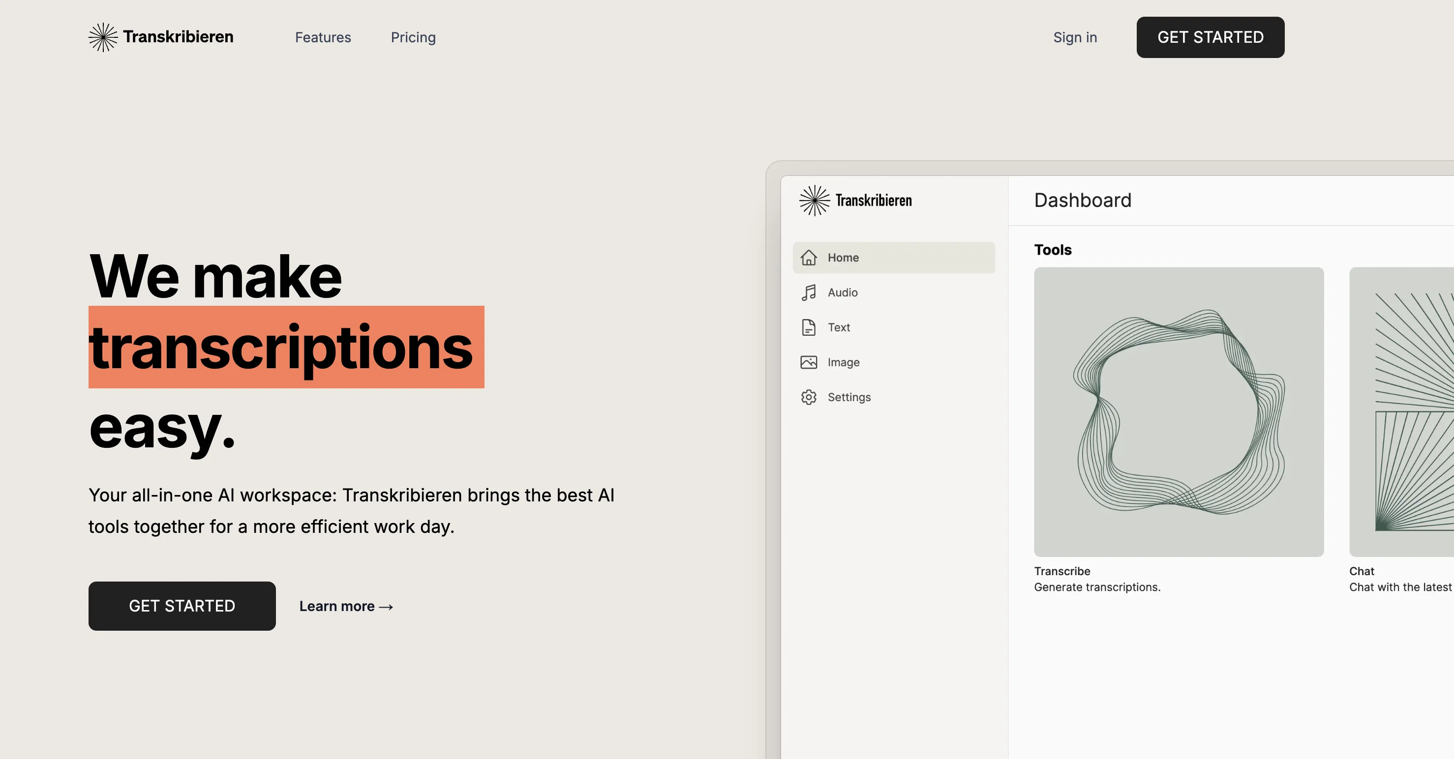 Transkribieren screenshot