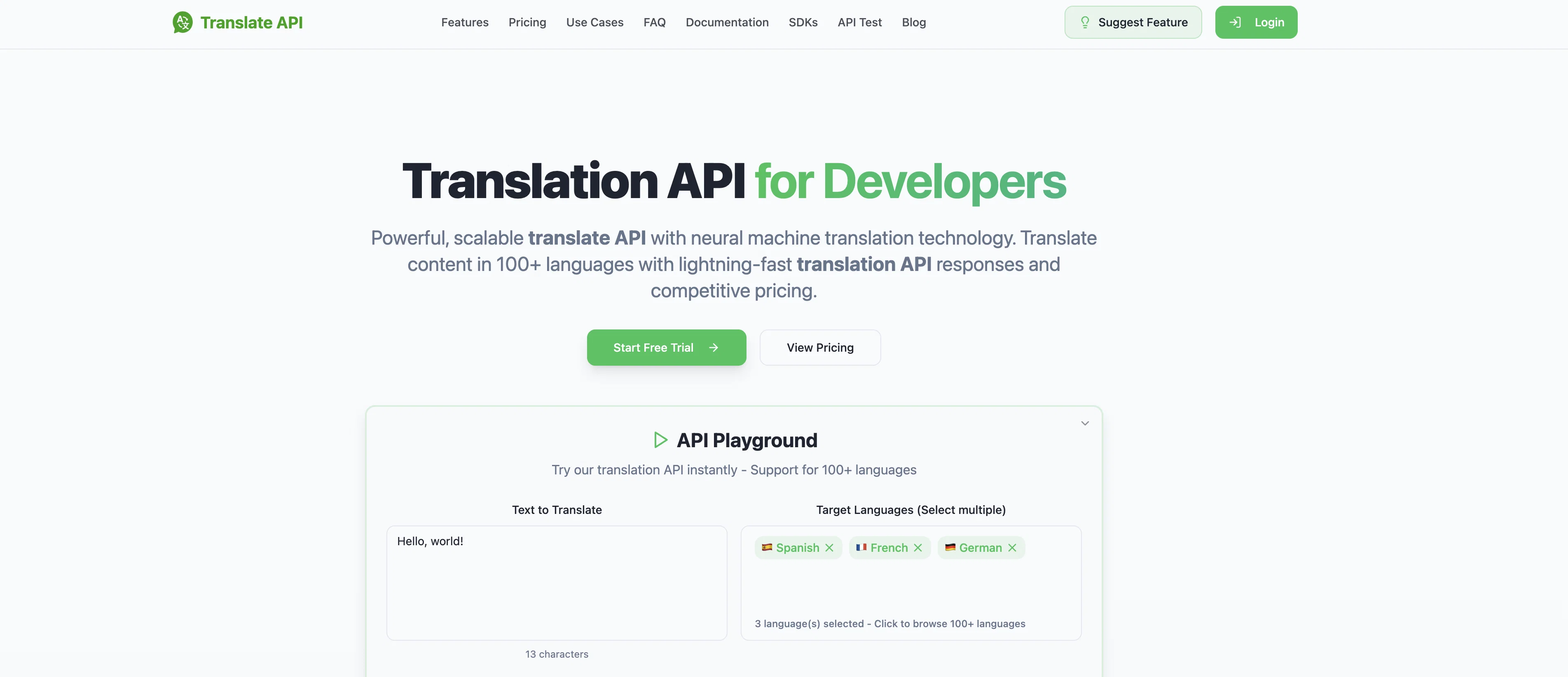 Translation-API.com screenshot