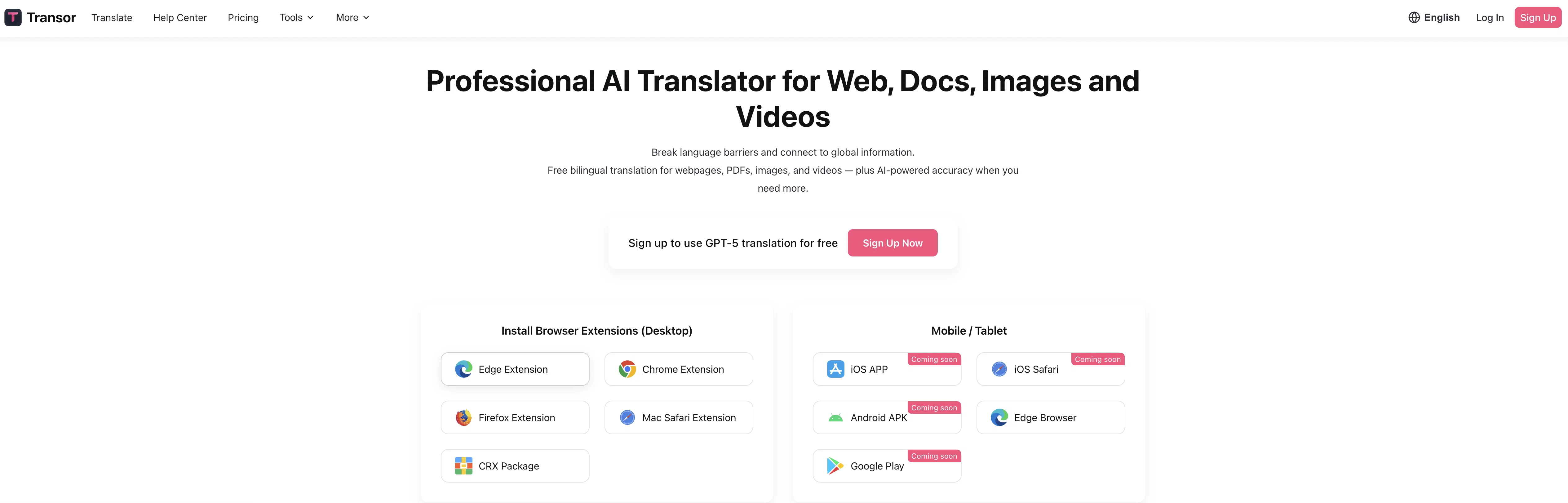 Transor screenshot