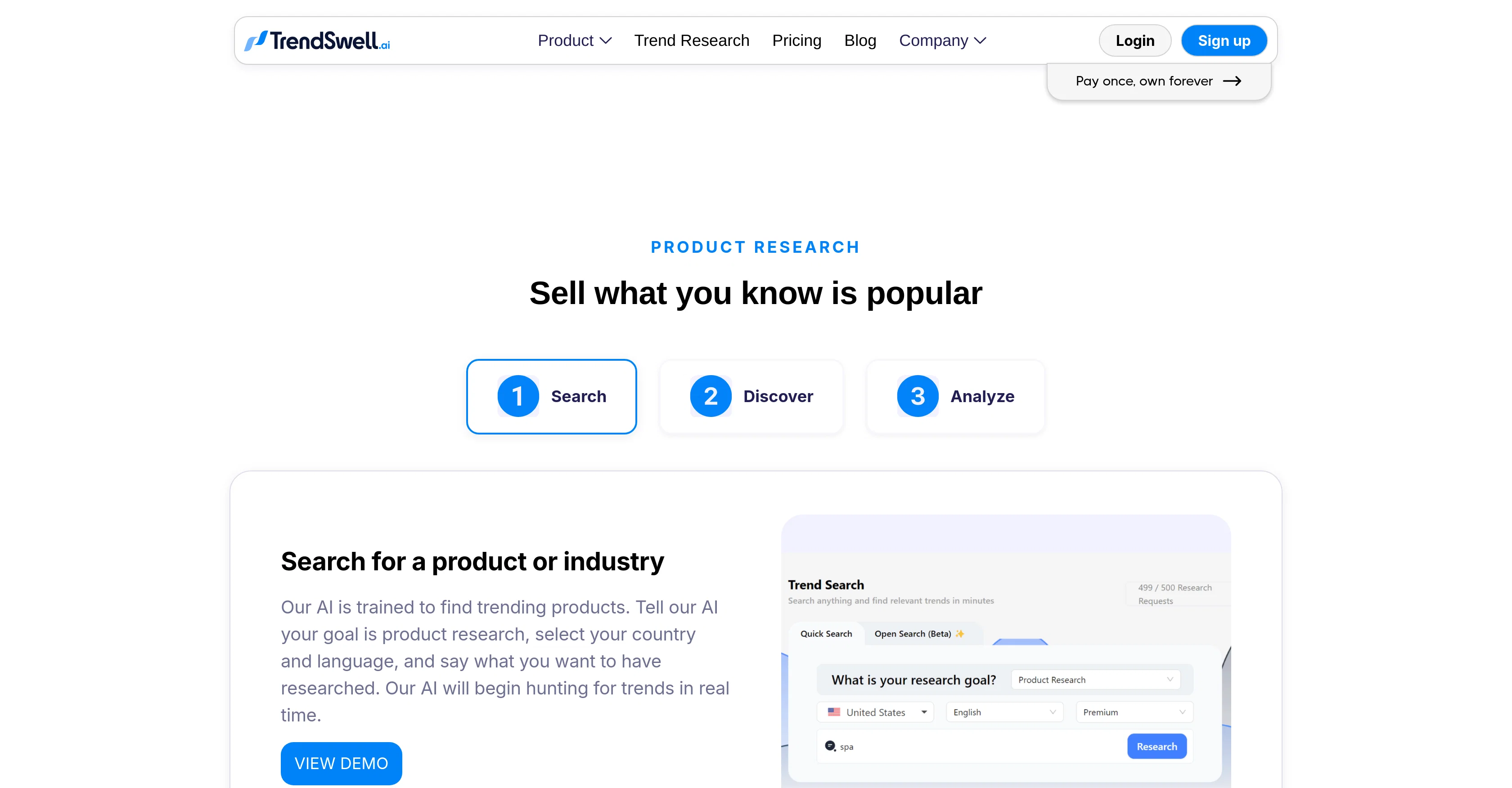TrendSwell.ai screenshot