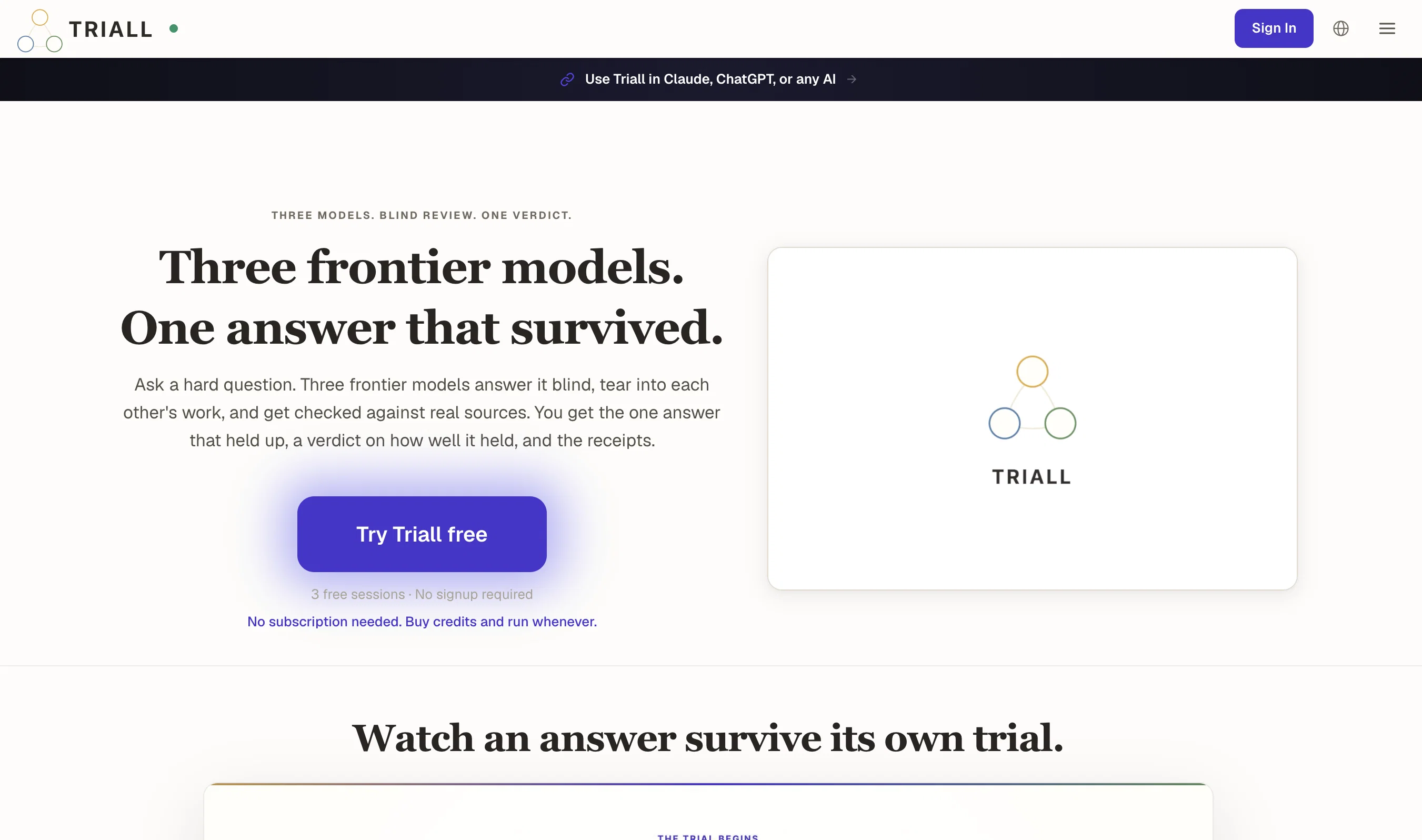 Triall screenshot