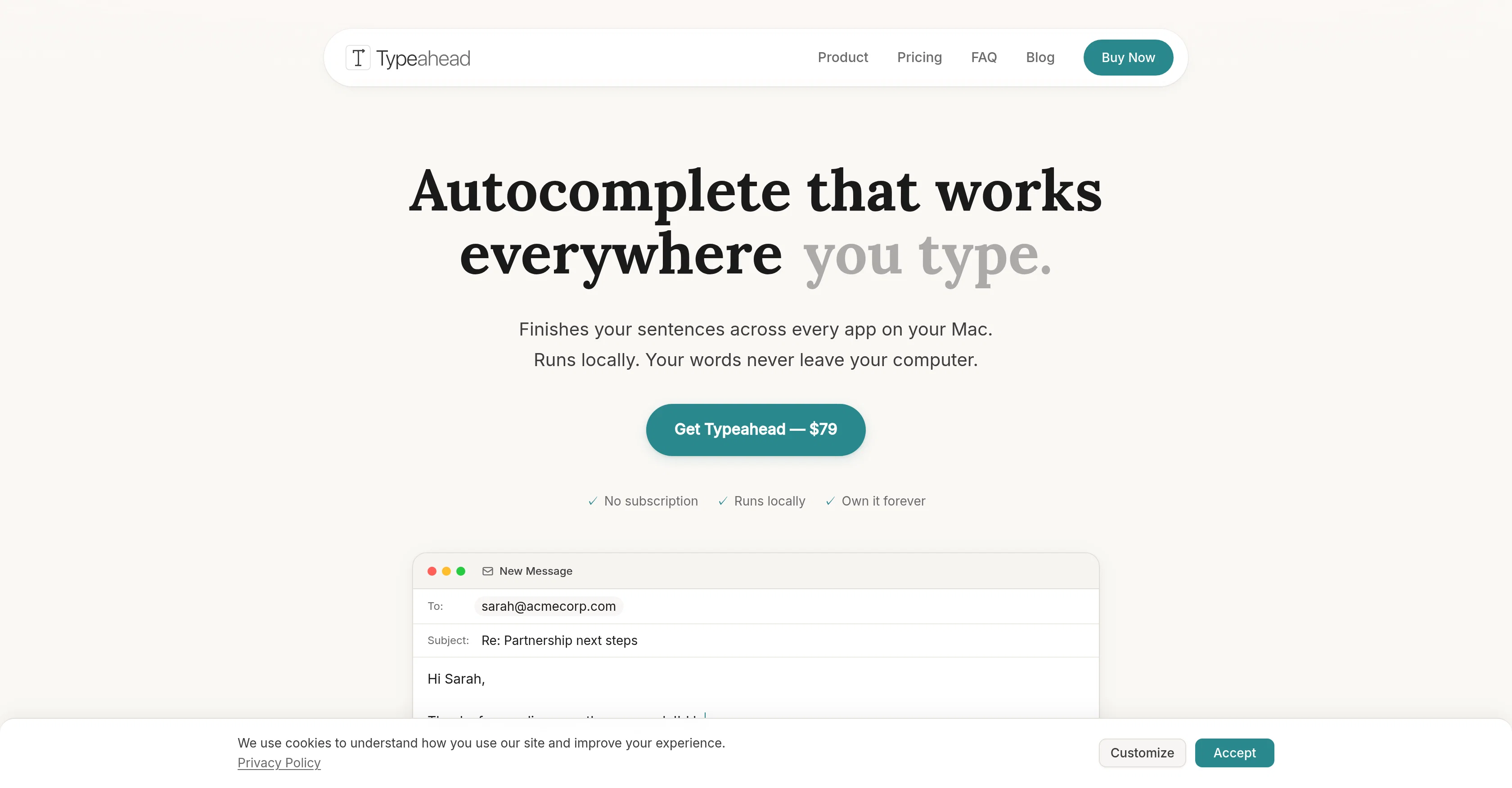 Typeahead screenshot