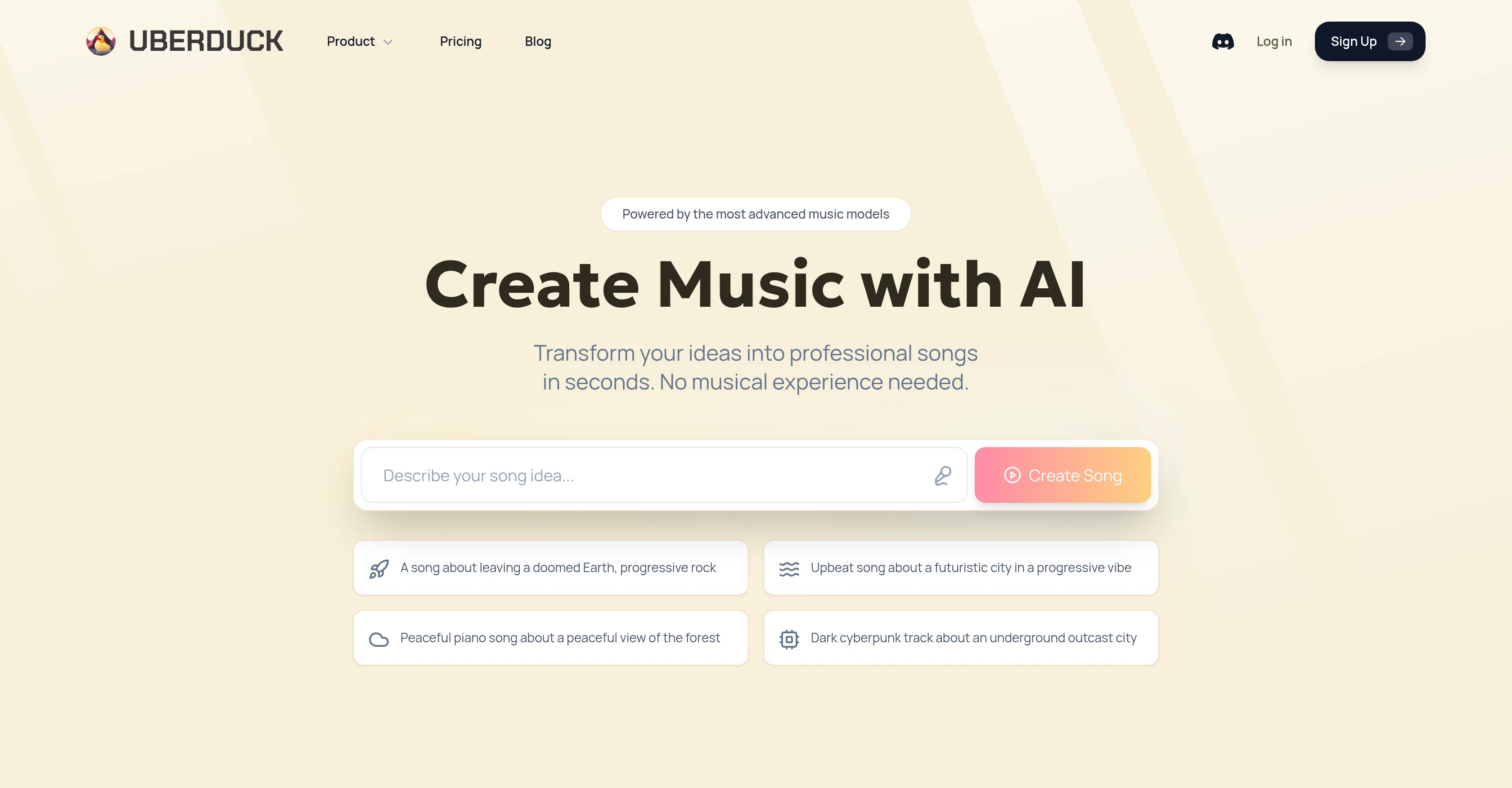 Uberduck Music Generator screenshot