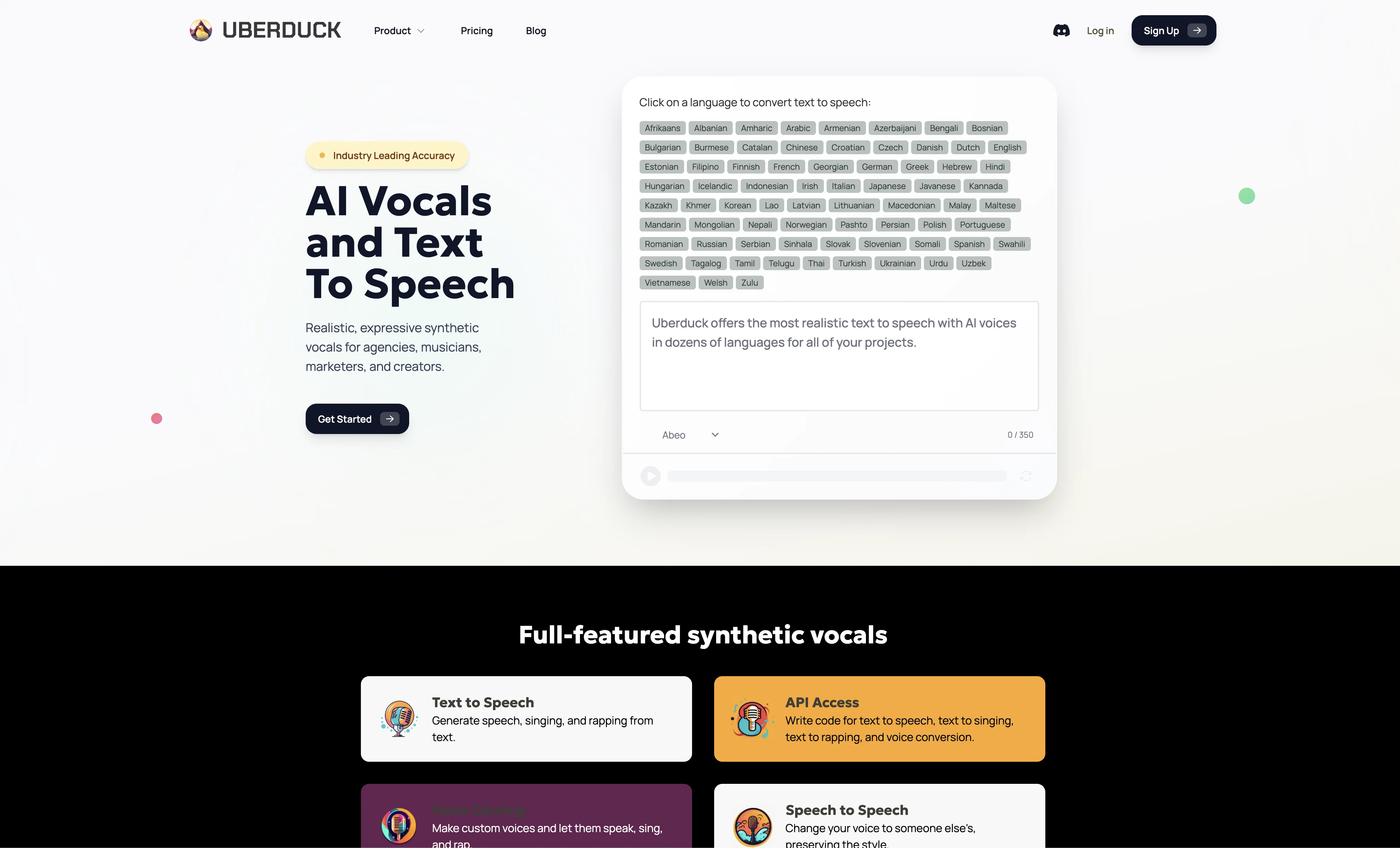 Uberduck screenshot