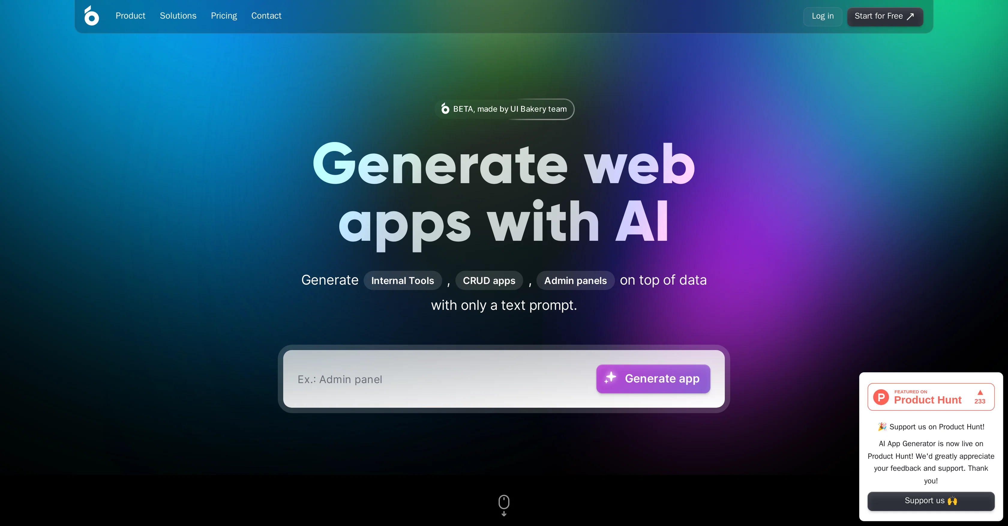 UI Bakery AI Apps screenshot