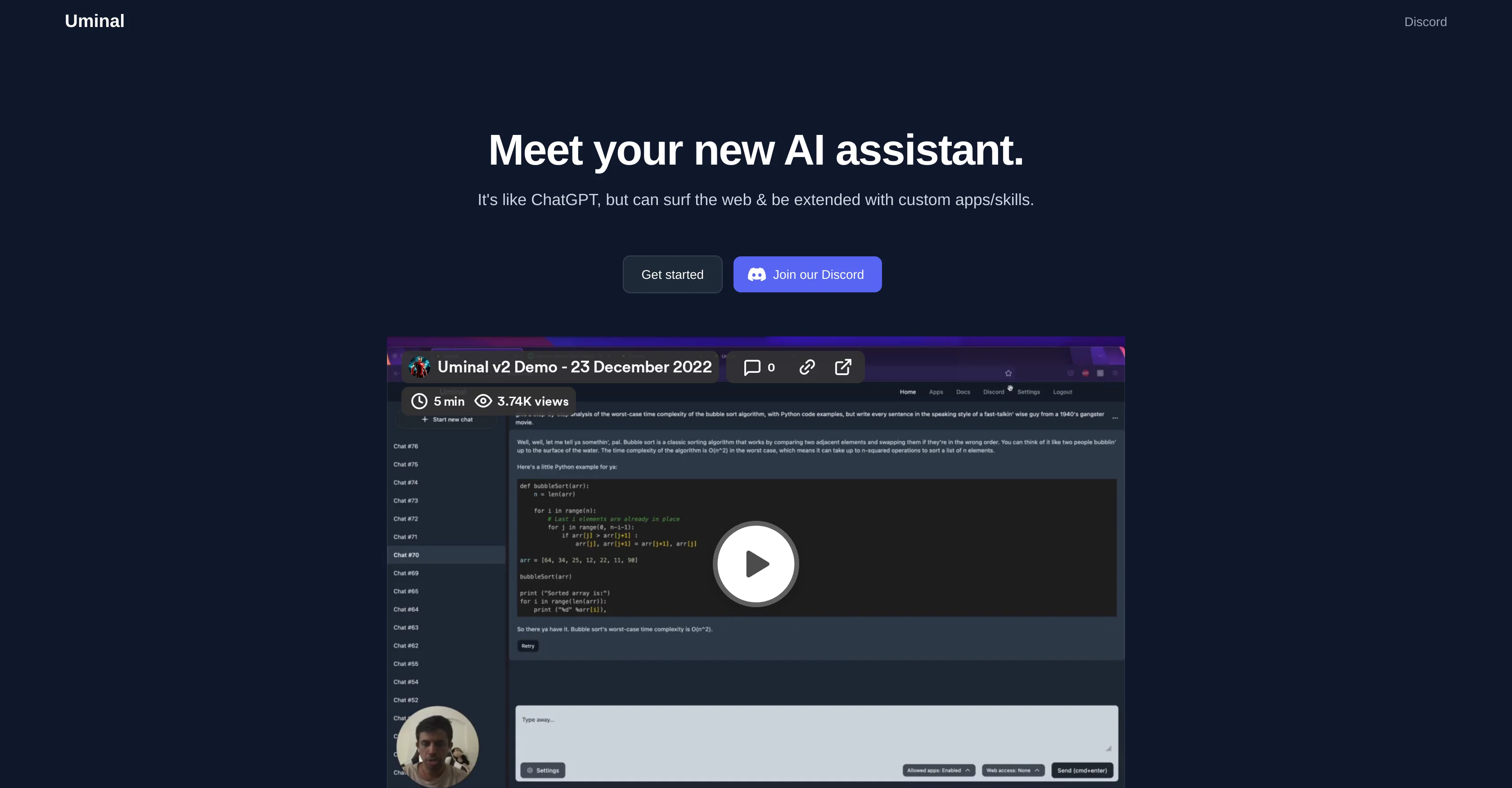 Uminal screenshot