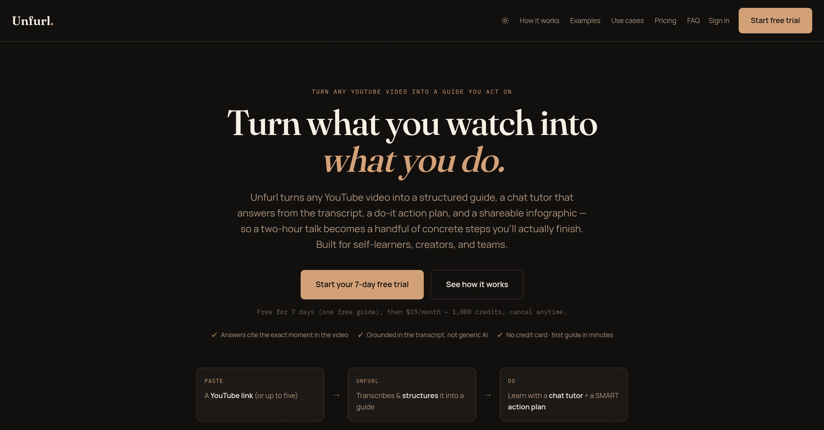 Unfurl screenshot