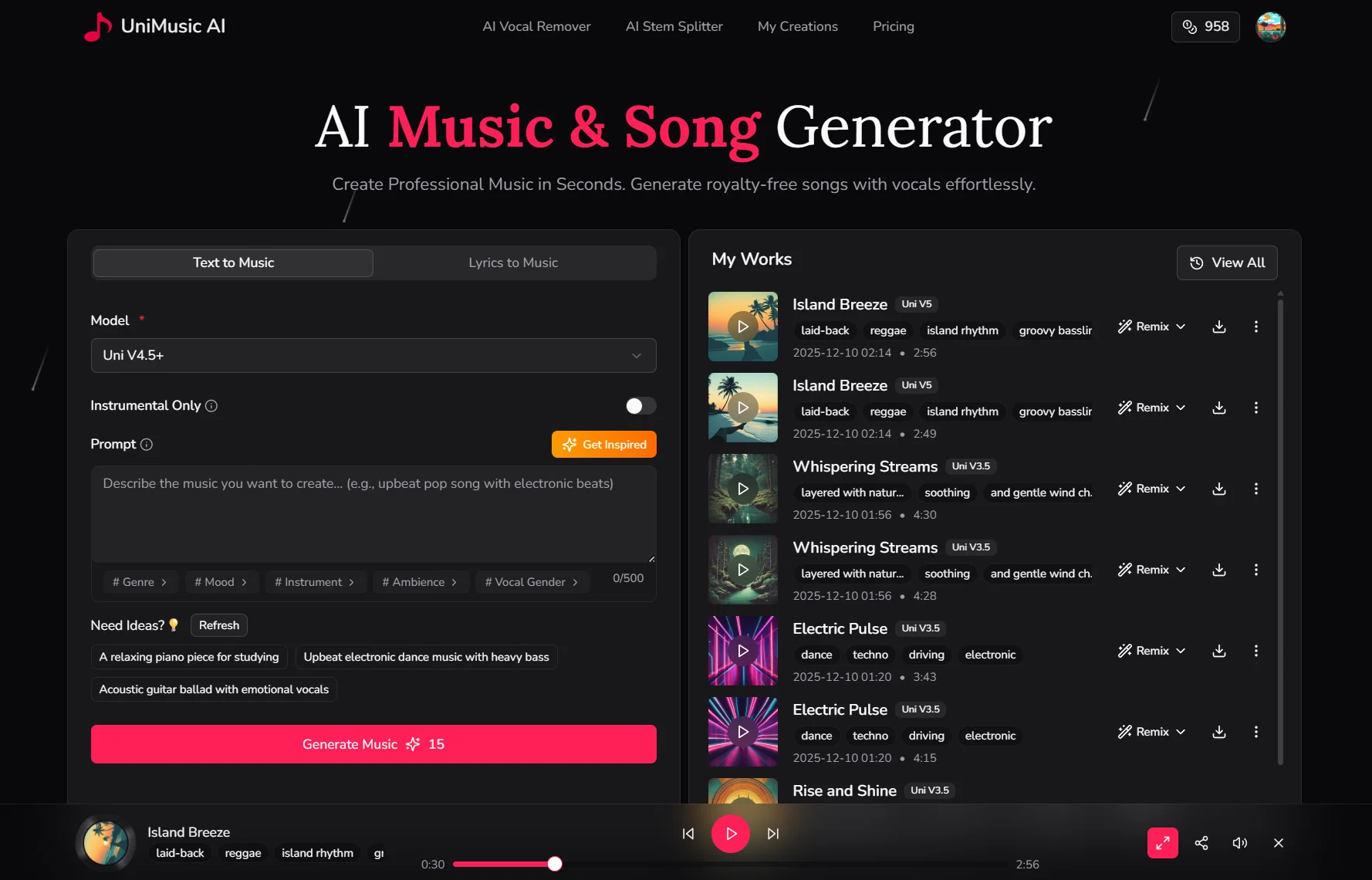 UniMusic AIv1.1 screenshot