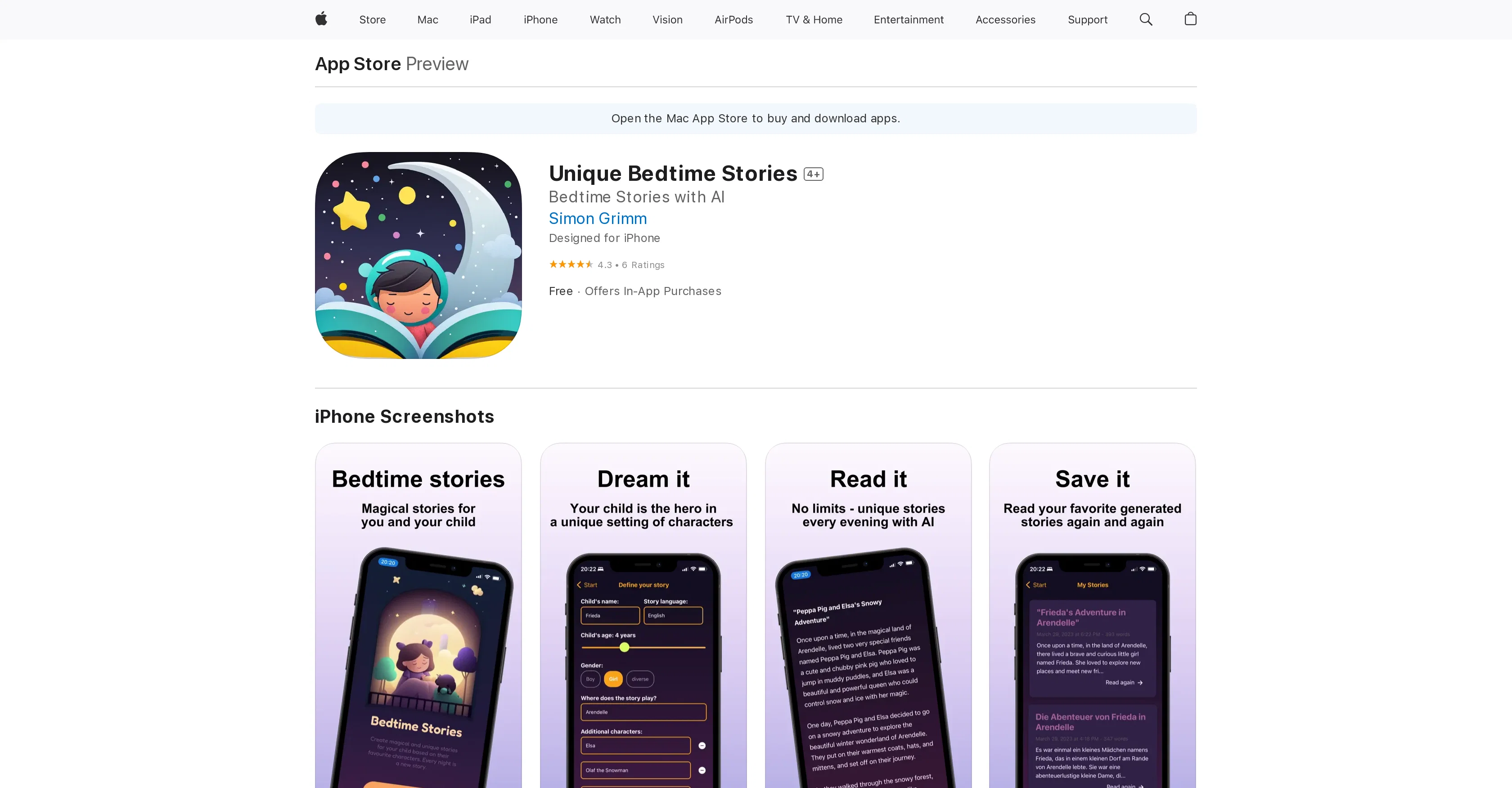 Unique Bedtime Stories screenshot