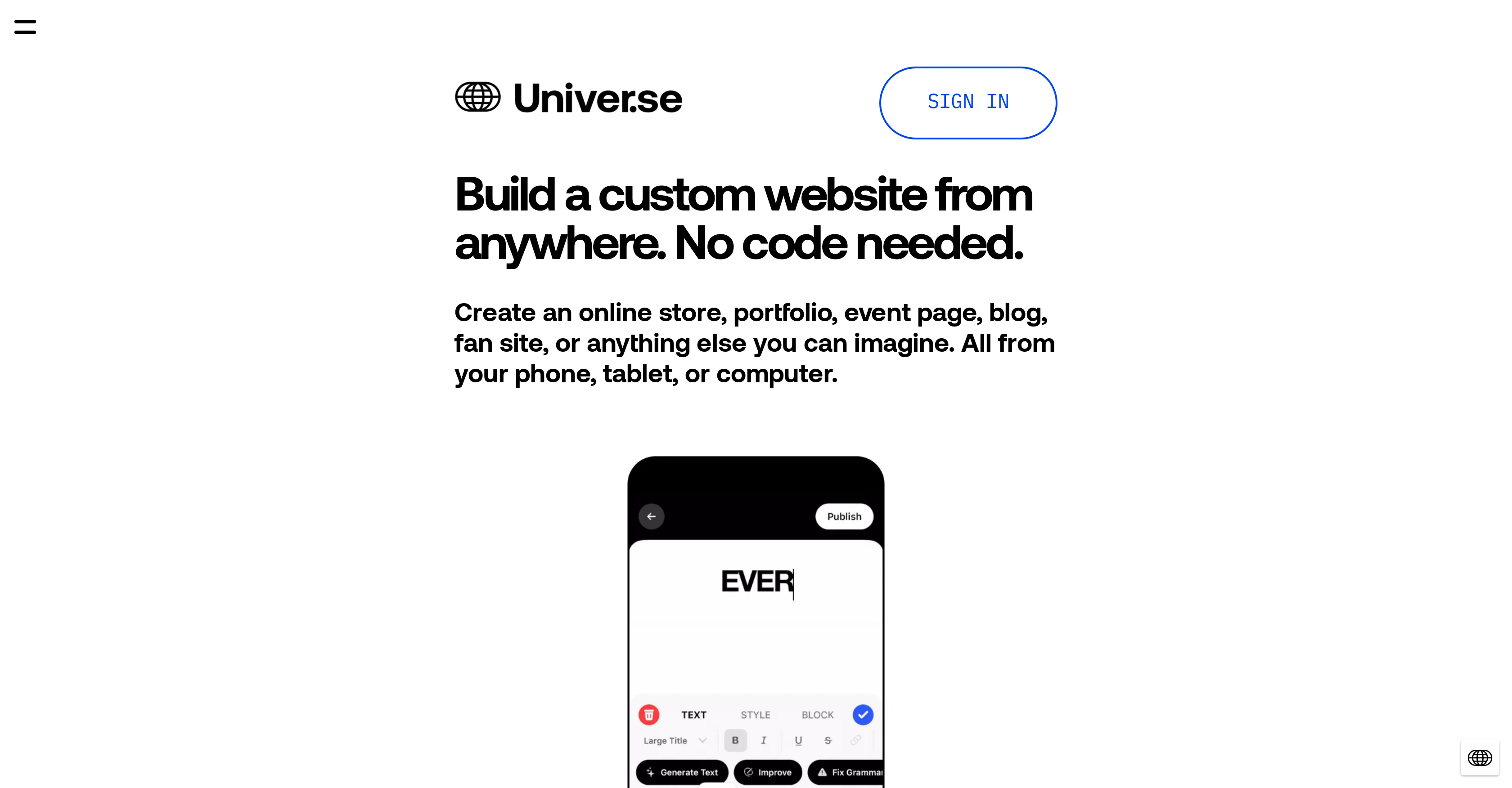 Univer.se screenshot