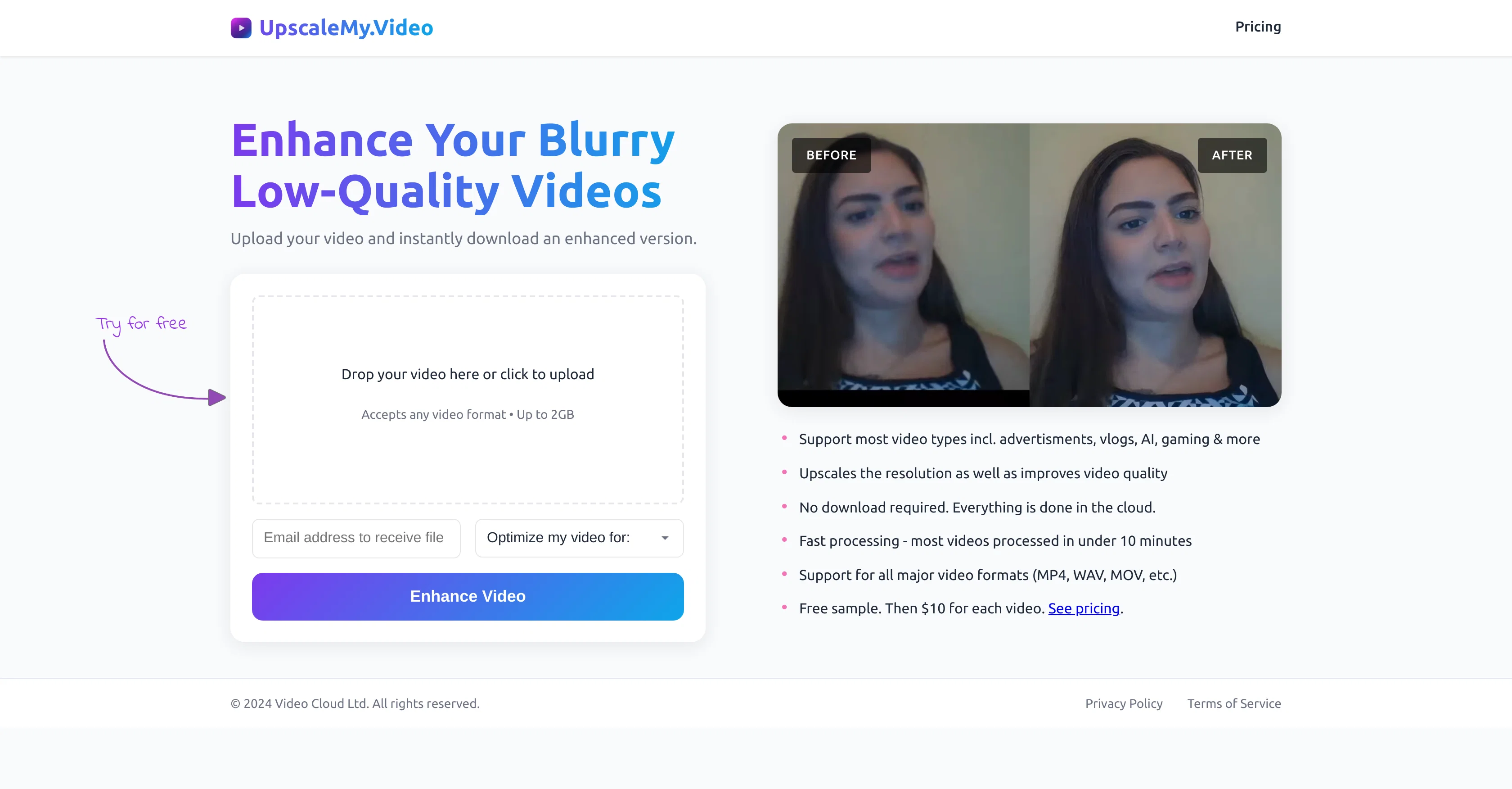 UpscaleMy.Video screenshot