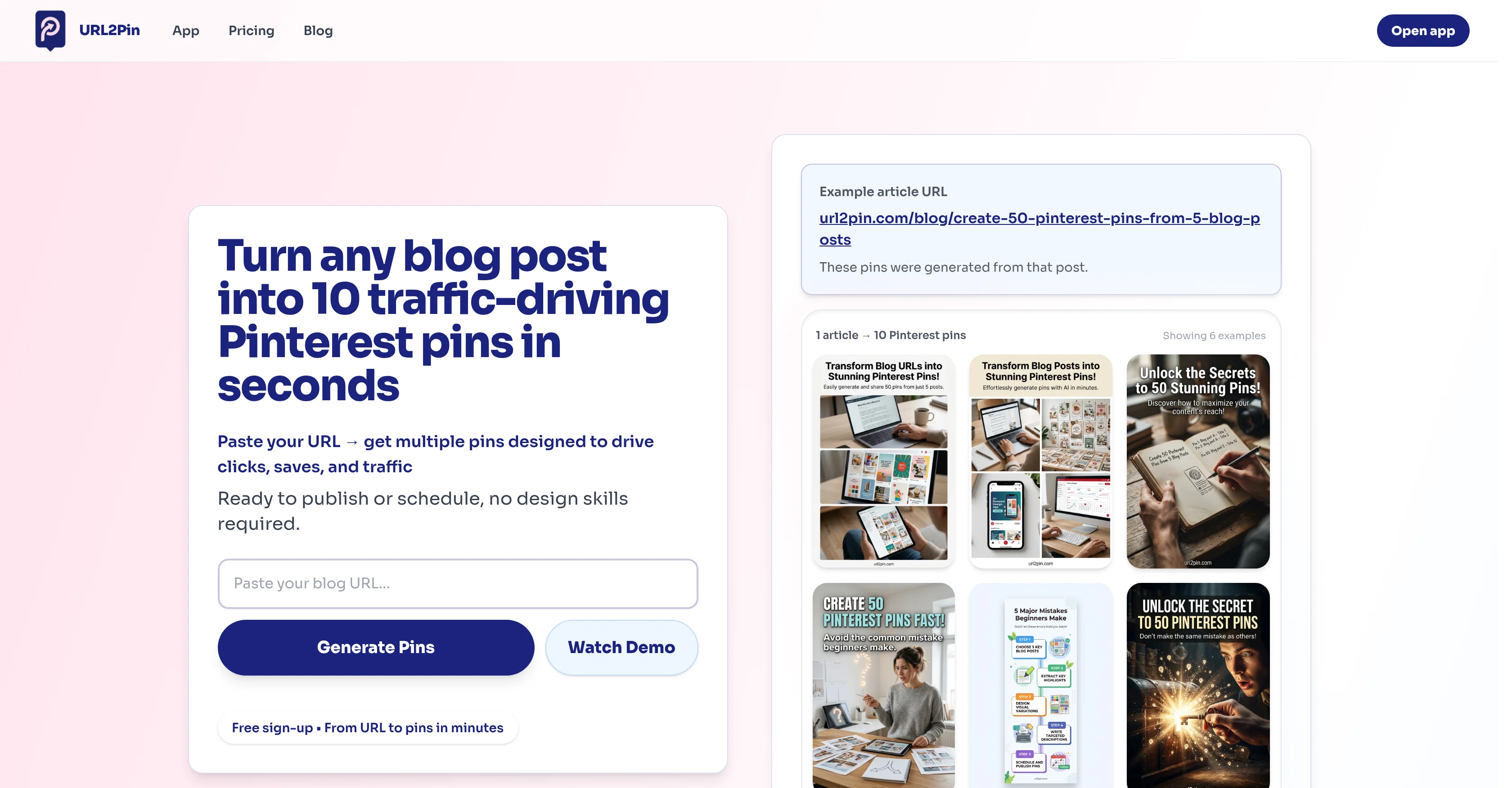 URL2Pin screenshot
