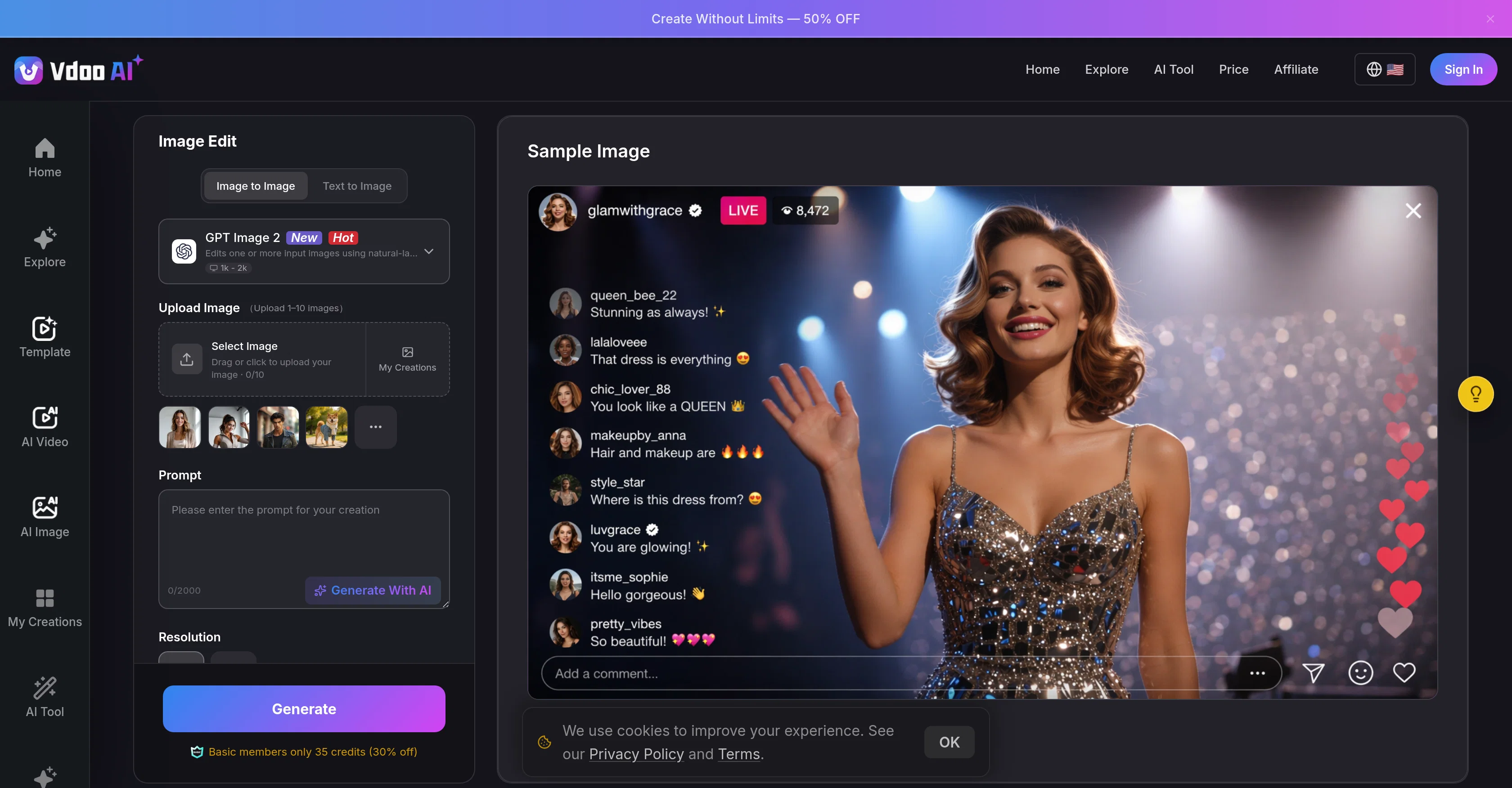 Vdoo AI | Image to Image Generator screenshot