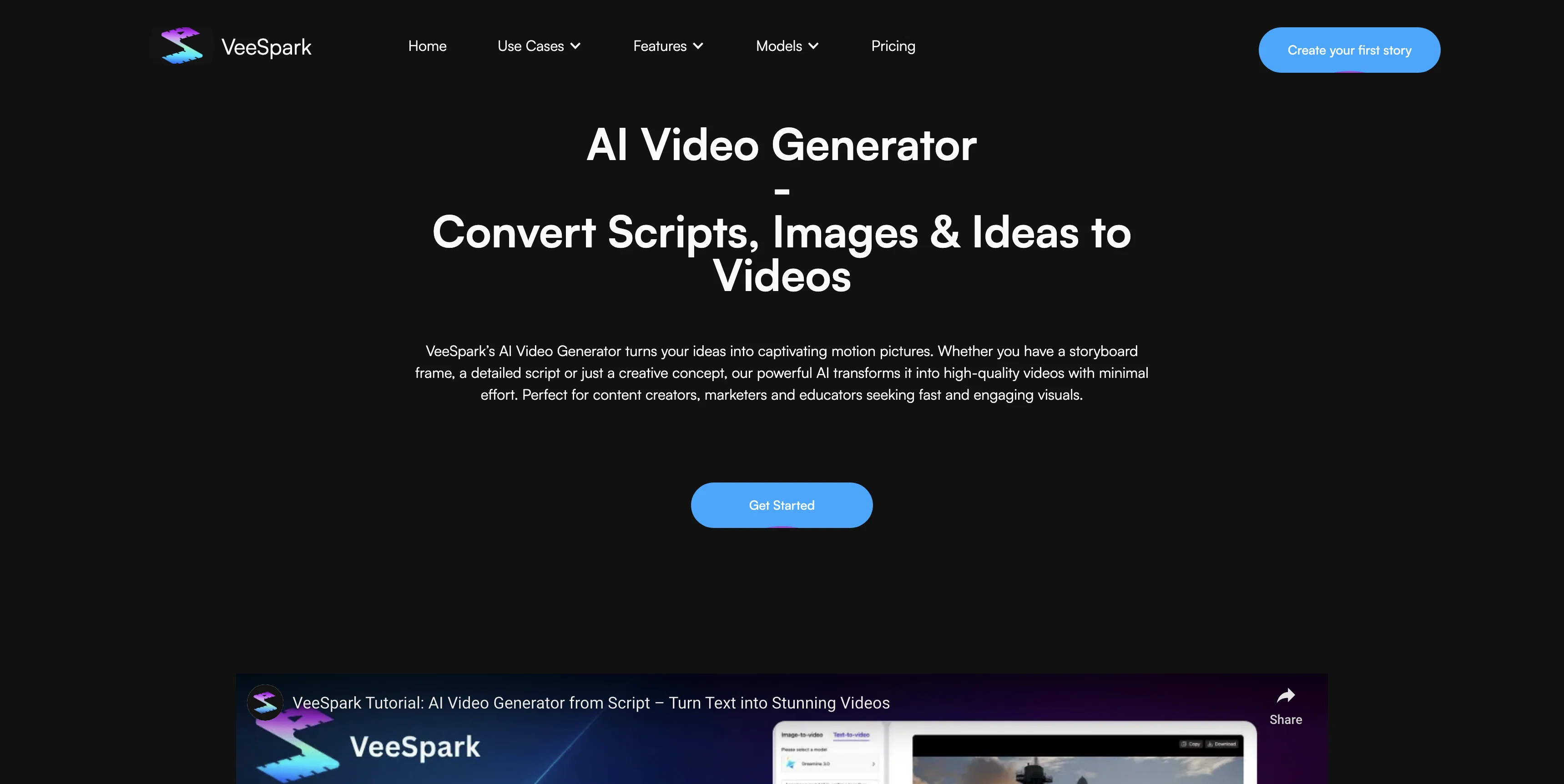 VeeSpark | AI Video Generator screenshot