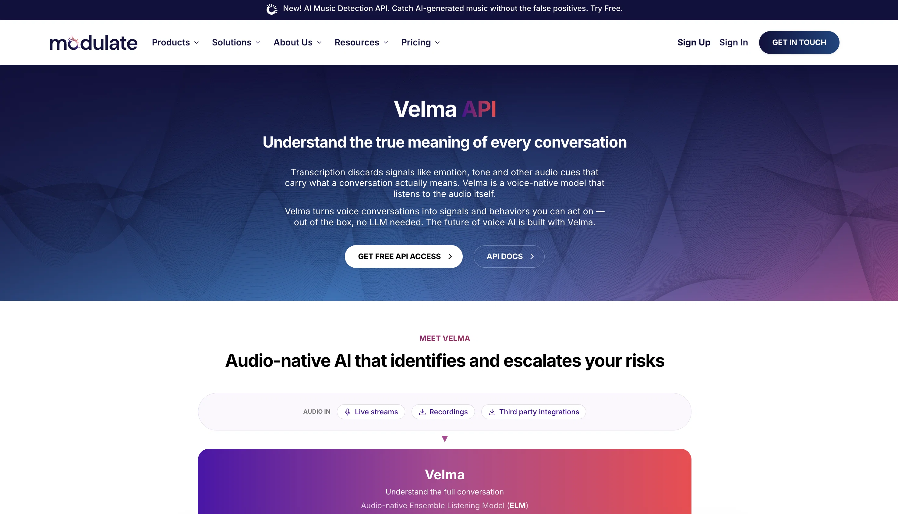 Velma API by Modulate screenshot