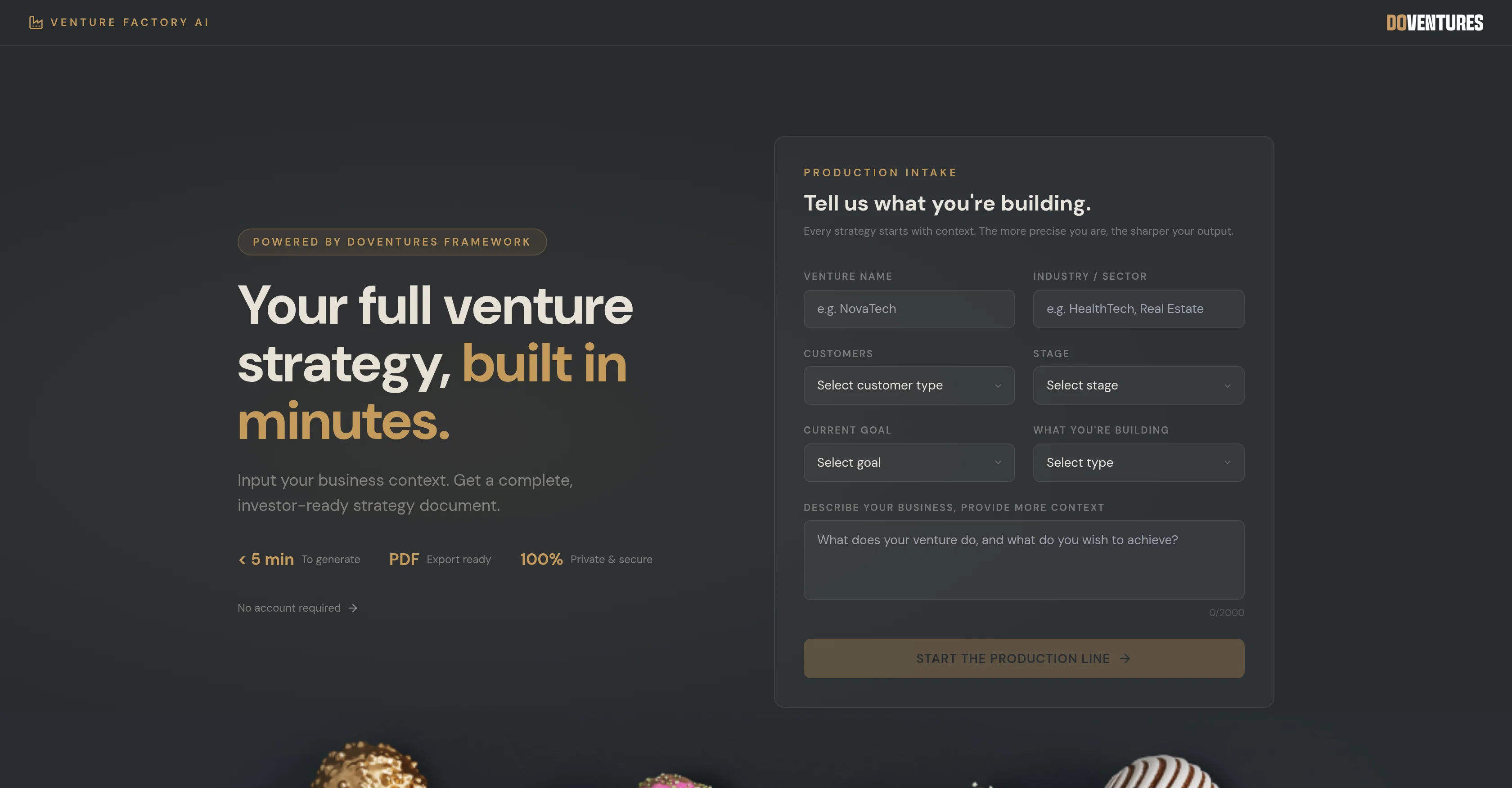 Venture Factory AI screenshot