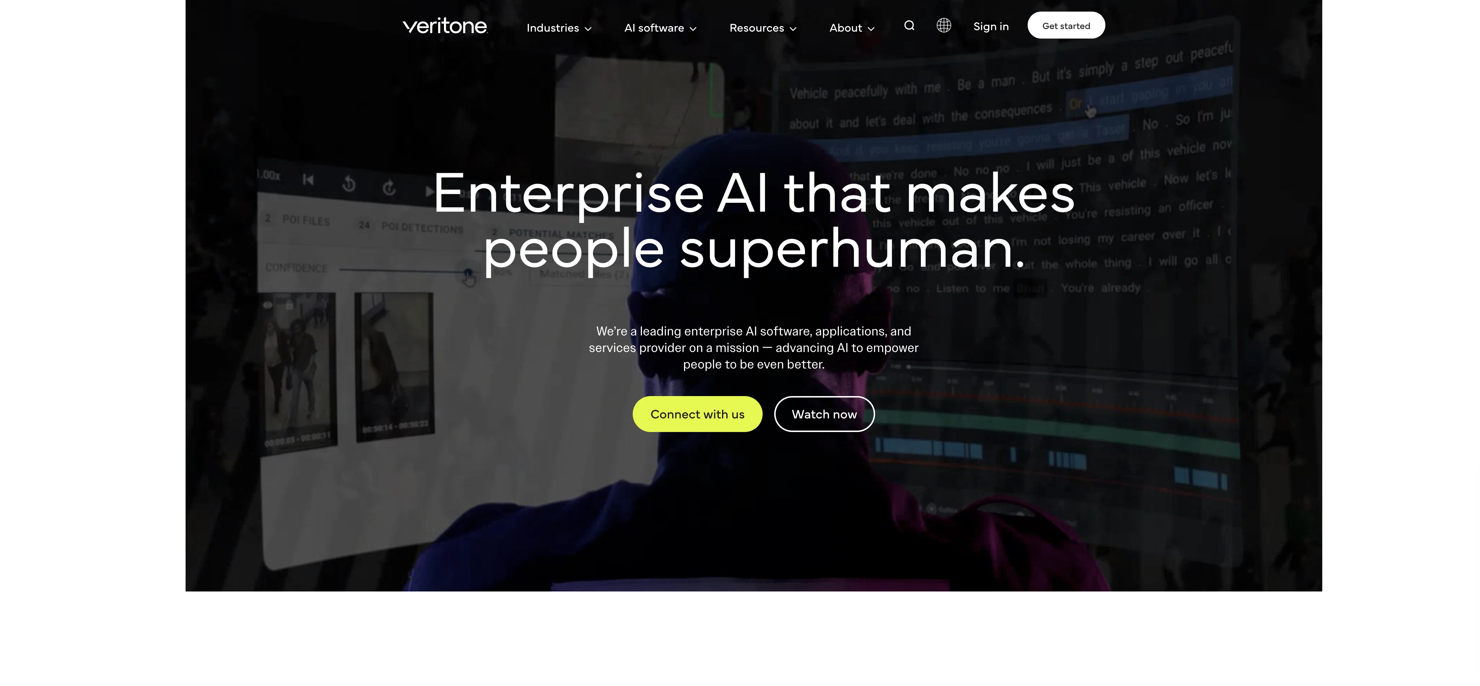 Veritone screenshot