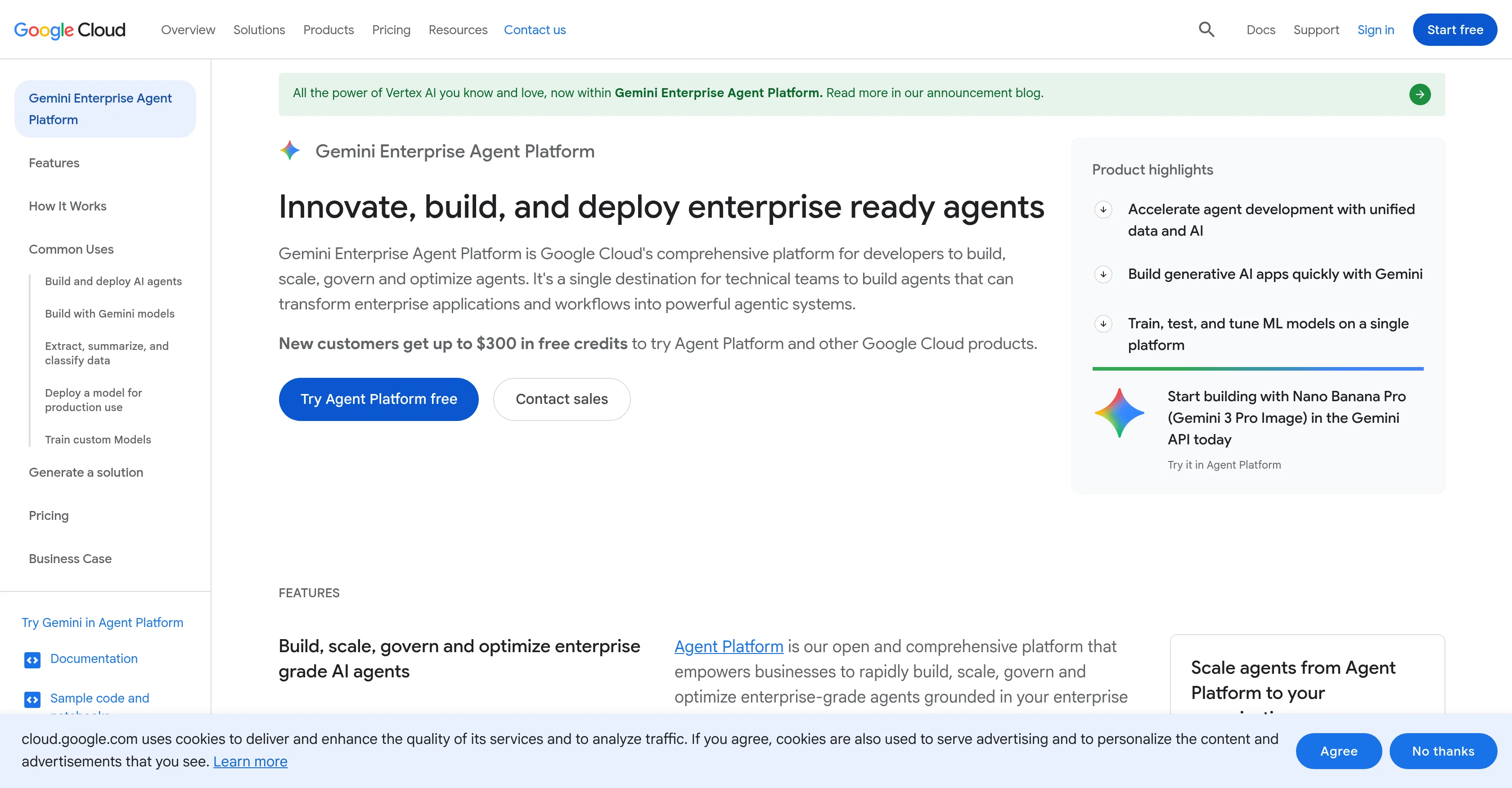 Gemini Enterprise Agent Platform screenshot