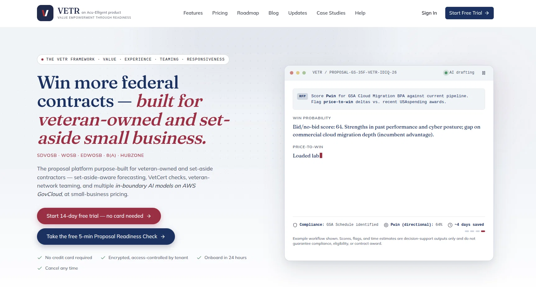 VETR Proposal screenshot