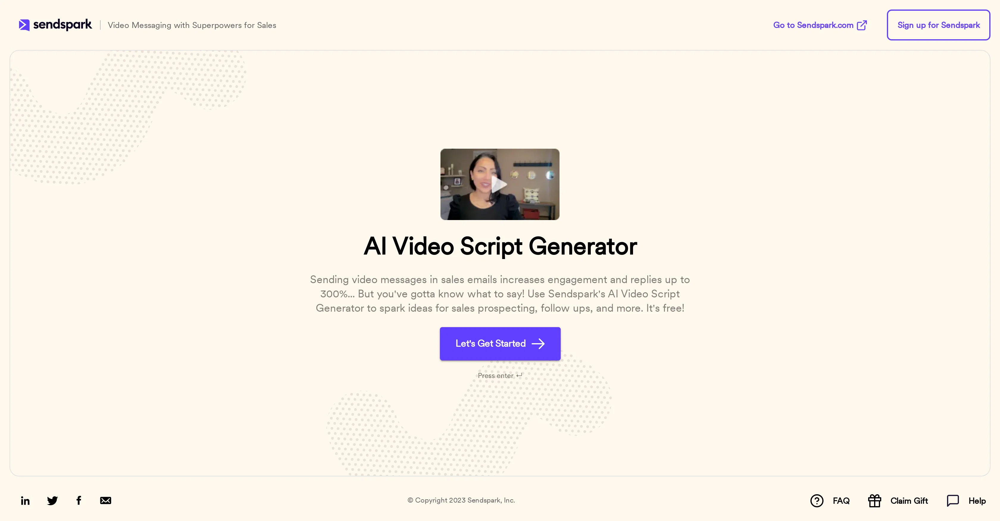 Video script generator screenshot