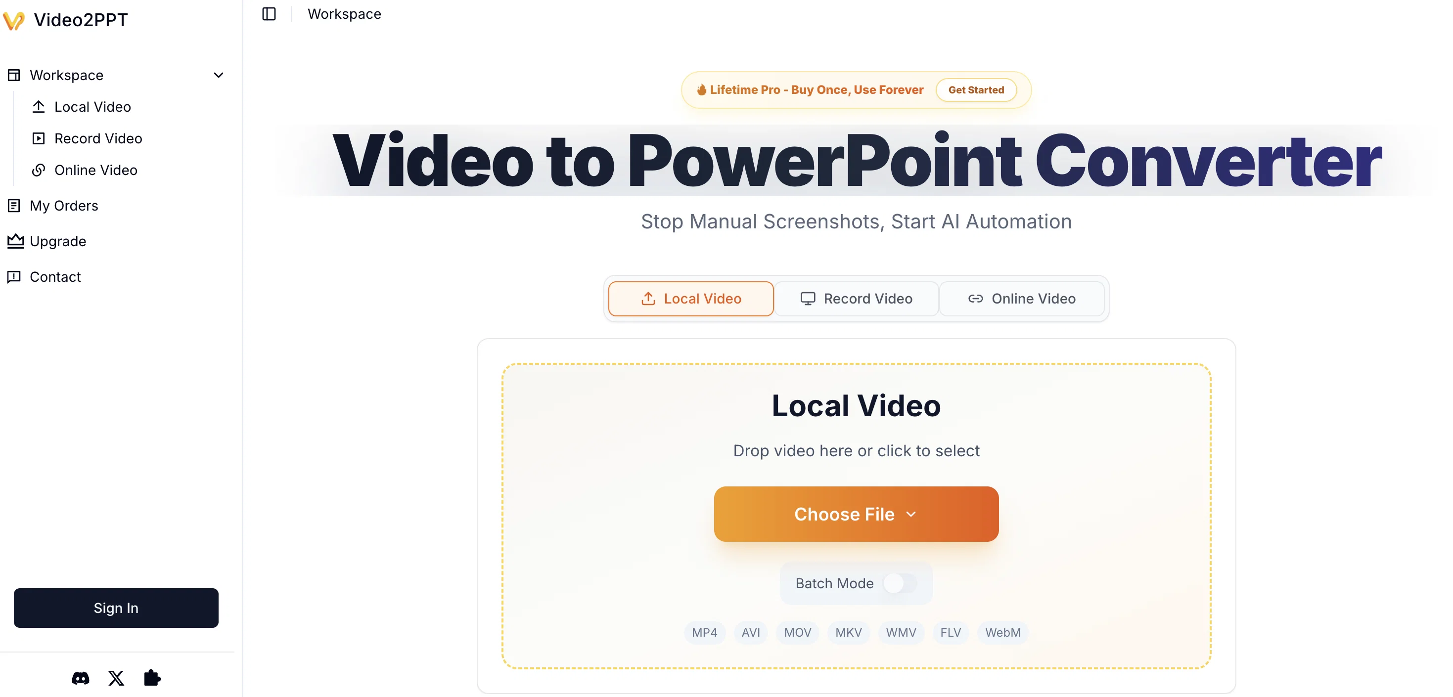 Video2PPT screenshot