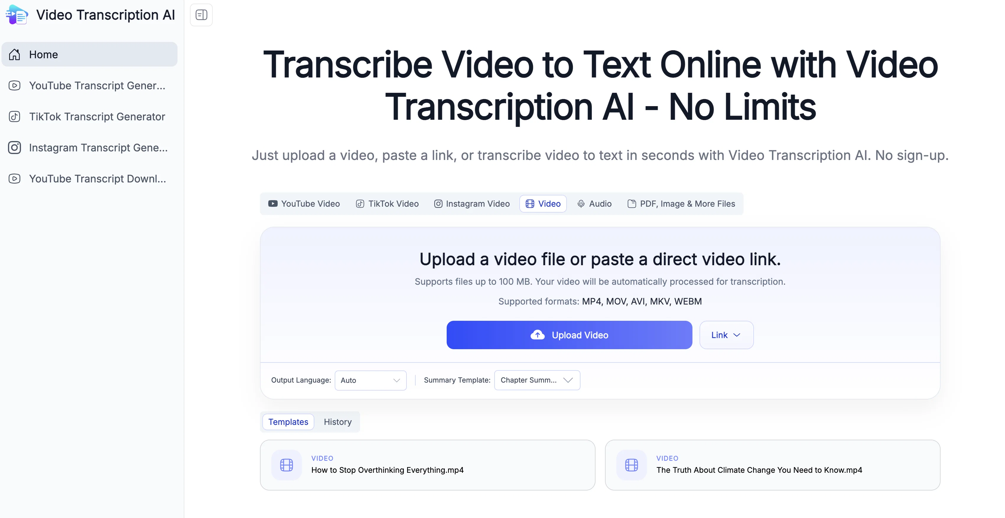 VideoTranscription.AI screenshot