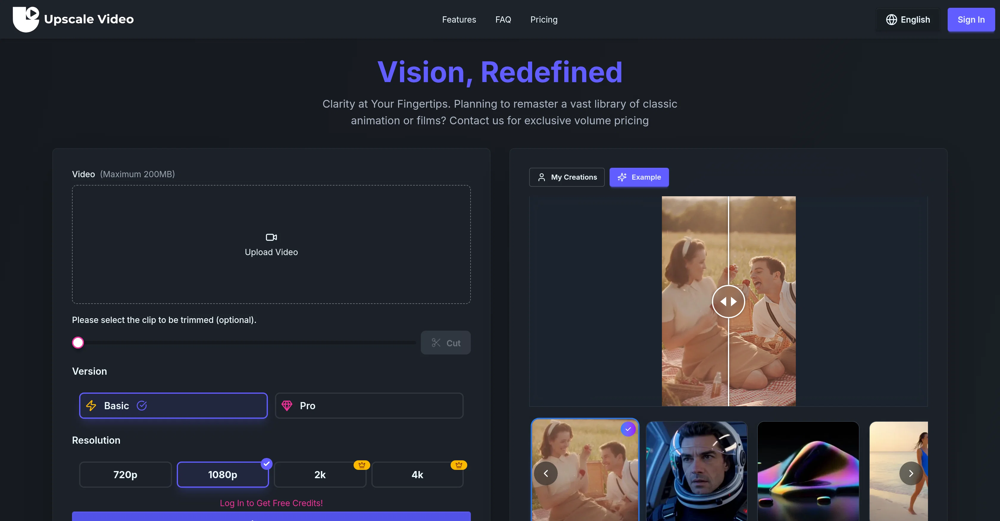 VideoUpscaler.net screenshot