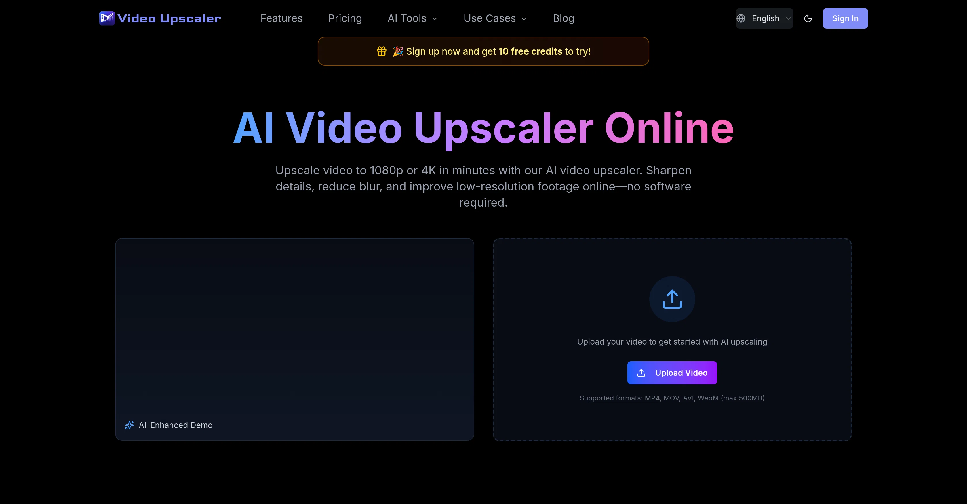VideoUpscale.net screenshot