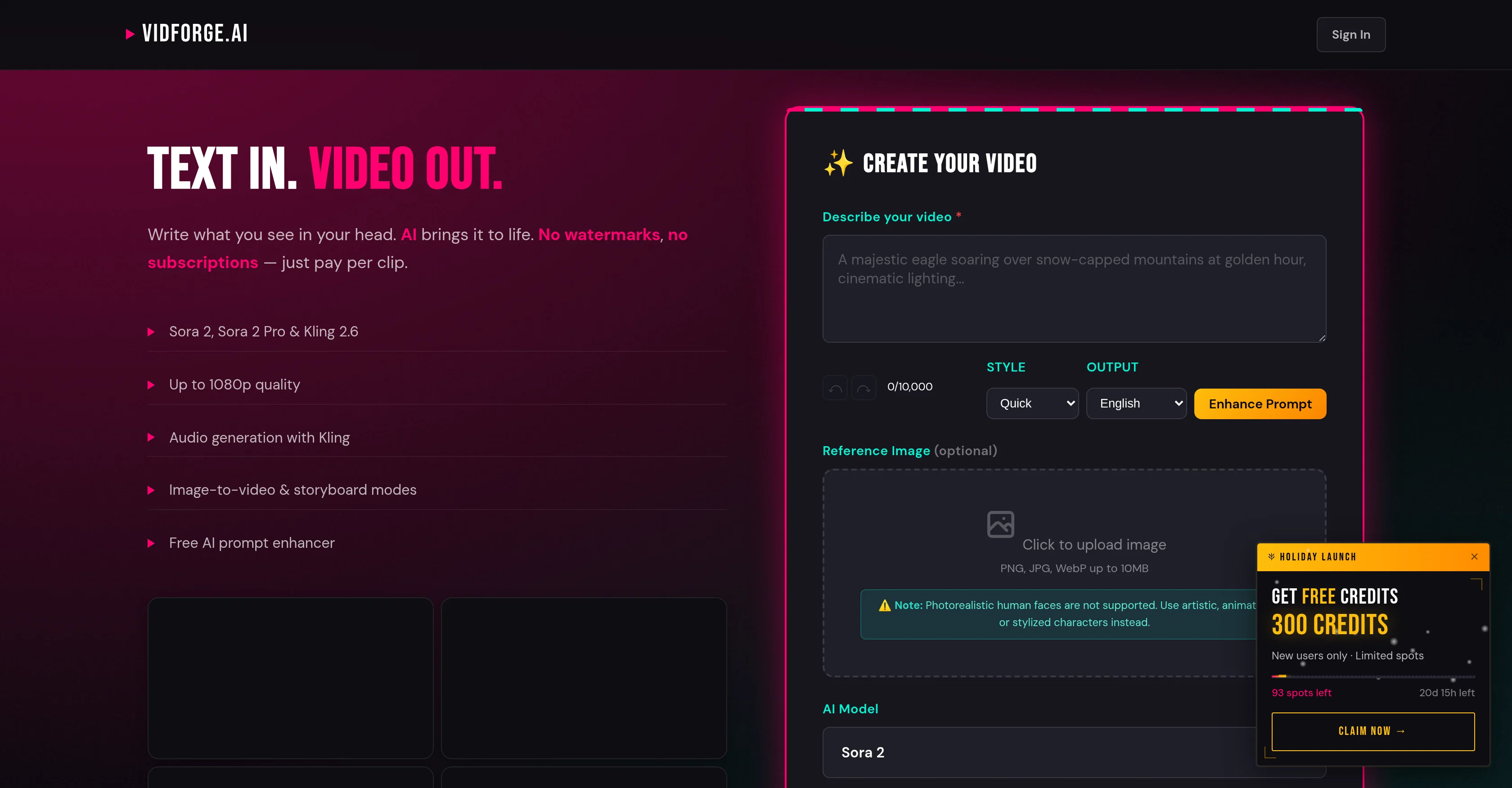 VidForge.ai screenshot