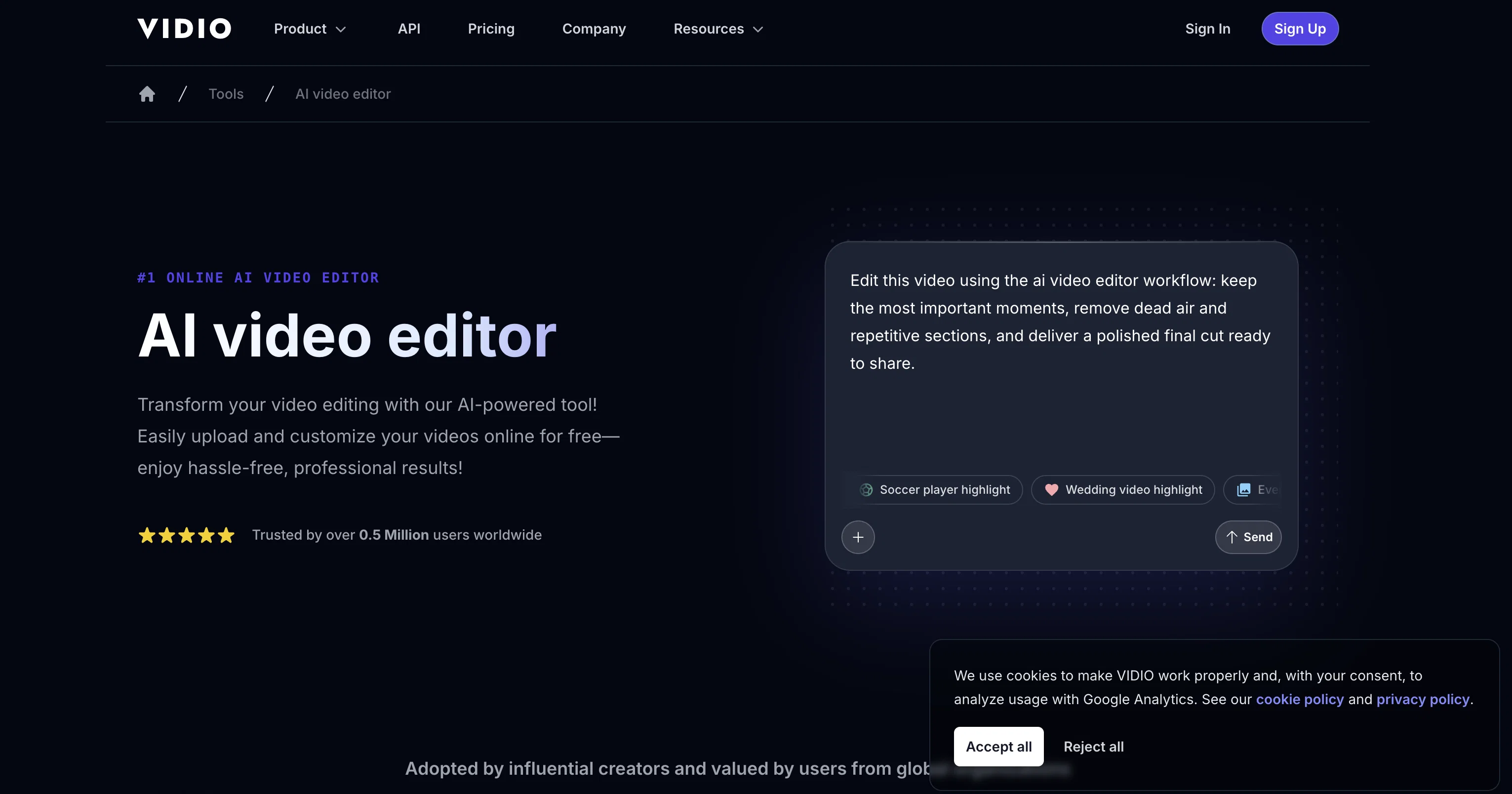 Vidio screenshot